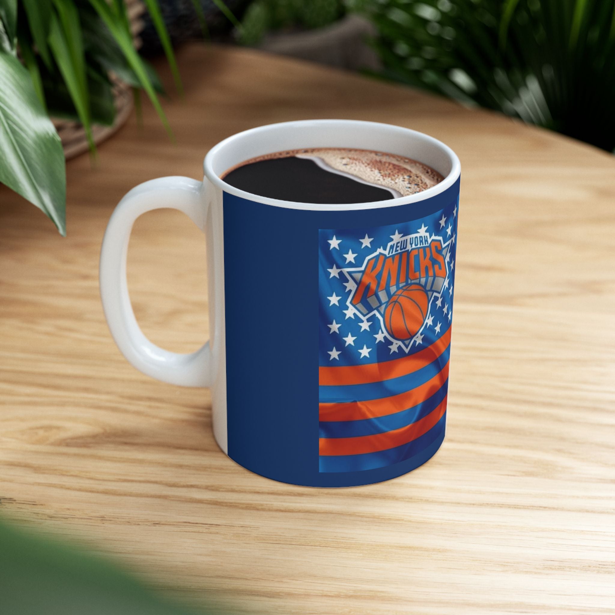 Stars & Stripes Basketball-Inspired Ceramic Mug (11oz, 15oz) NY-K