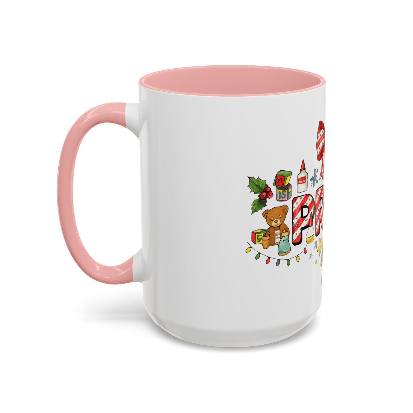 Holiday Teacher Coffee Mug 'PRE-K' Festive Gingerbread & Candy Cane Design (11/15oz) School Staff Christmas Mug Collection