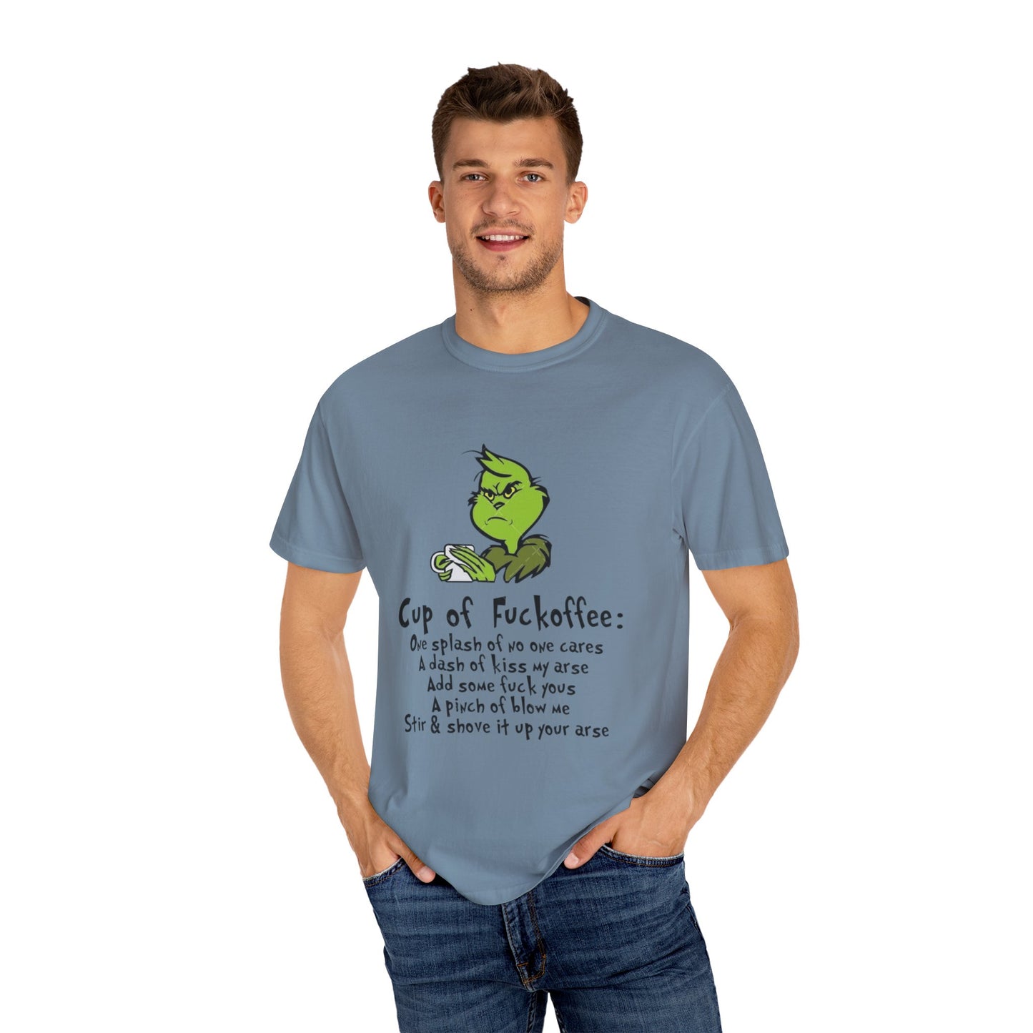 Holiday Graphic Tees  Cozy Festive Wear Funny Grinch-Inspired Unisex T-Shirt Cup of Fuckoffee