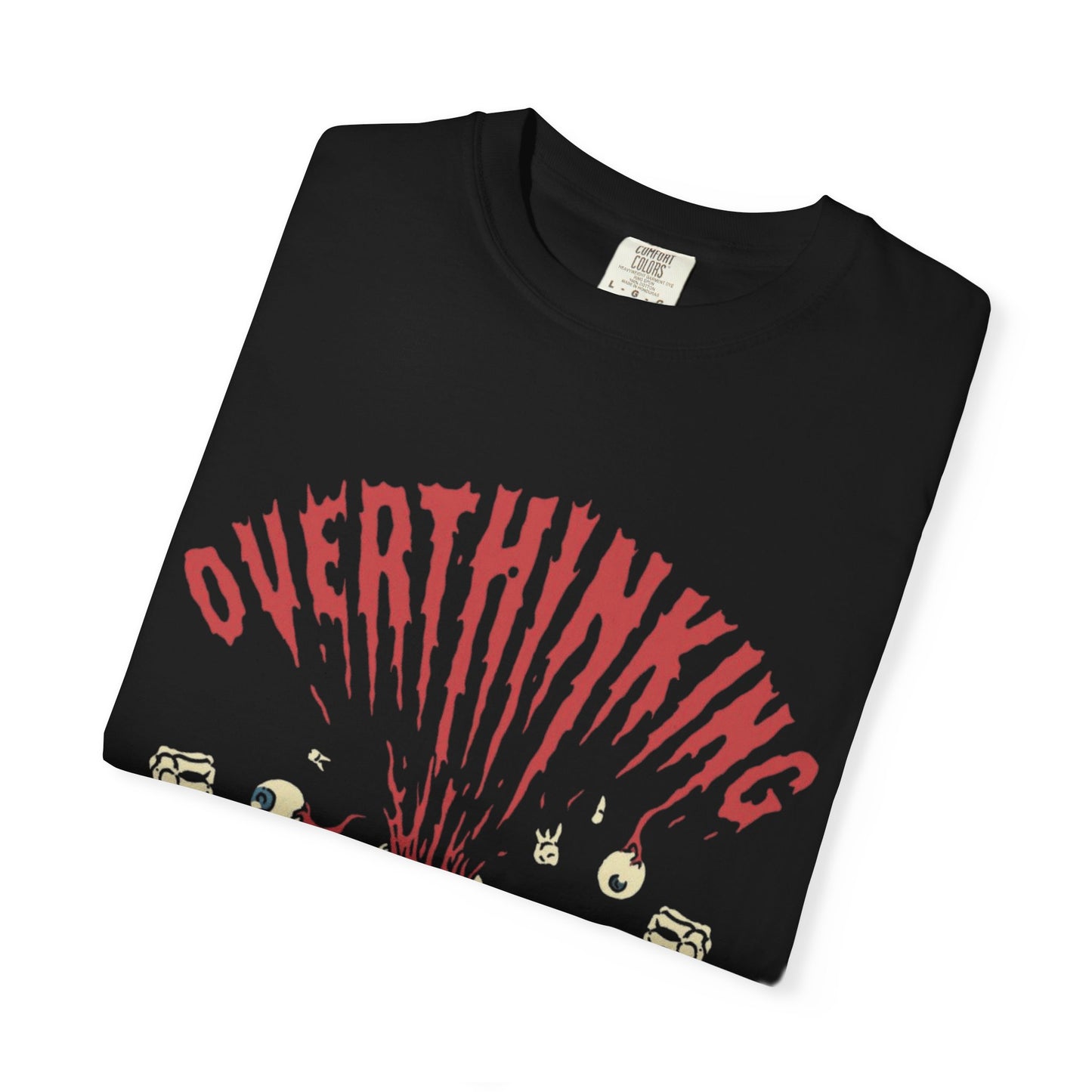 Mentally on Vacation Overthinking Garment-Dyed Unisex T-Shirt, Casual Wear, Gift for Anxiety Awareness, Self-Care Apparel, Unique Graphic Tee