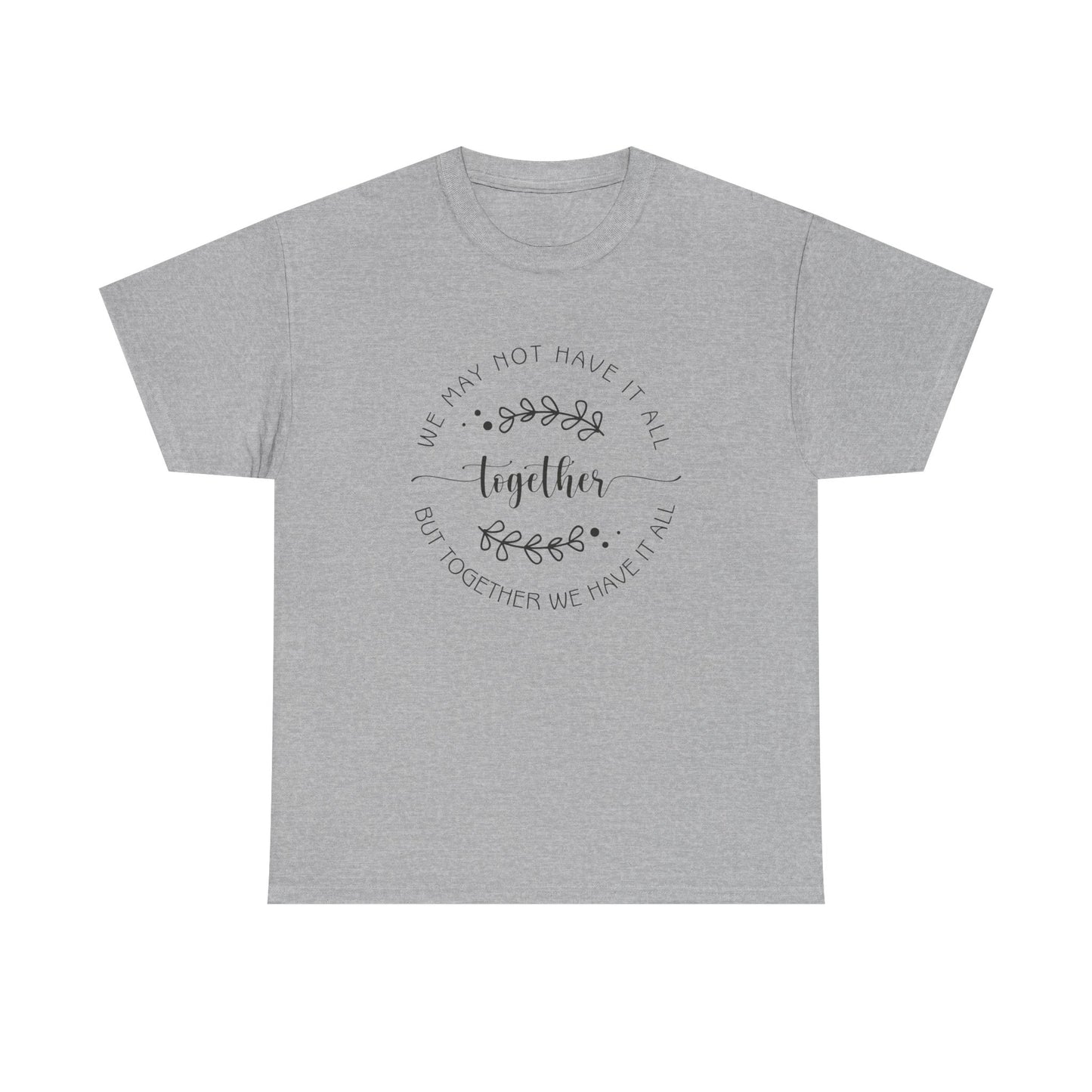 Together Floral Circle Tee  "Together" Inspirational Family Unity Shirt