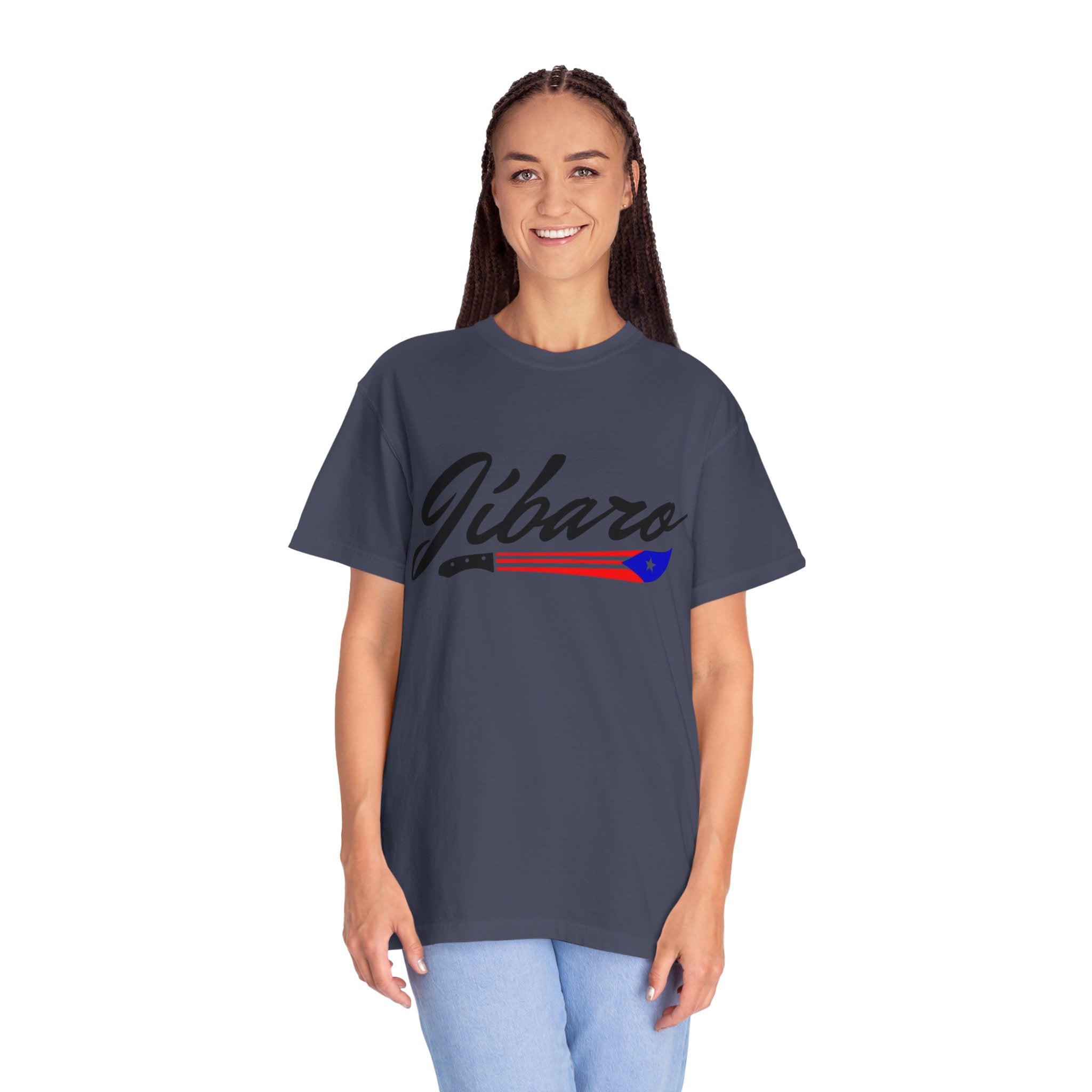 T-Shirt  "Jíbaro" Puerto Rican Heritage Tee (Back Machete  Sombrero de Paja Design) Puerto Rico’s Navidades
