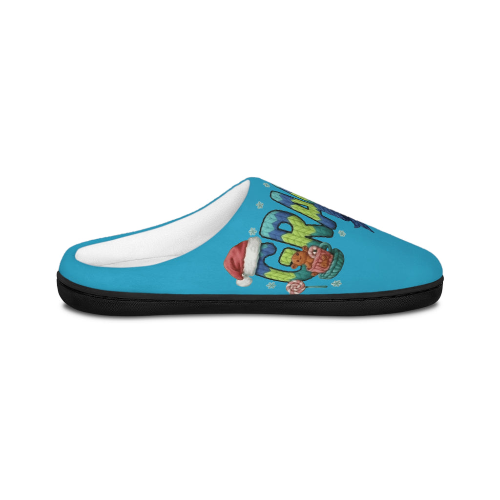 Men's Holiday Slippers  'Grandpa' Cute Santa Fish Design Indoor House Shoes