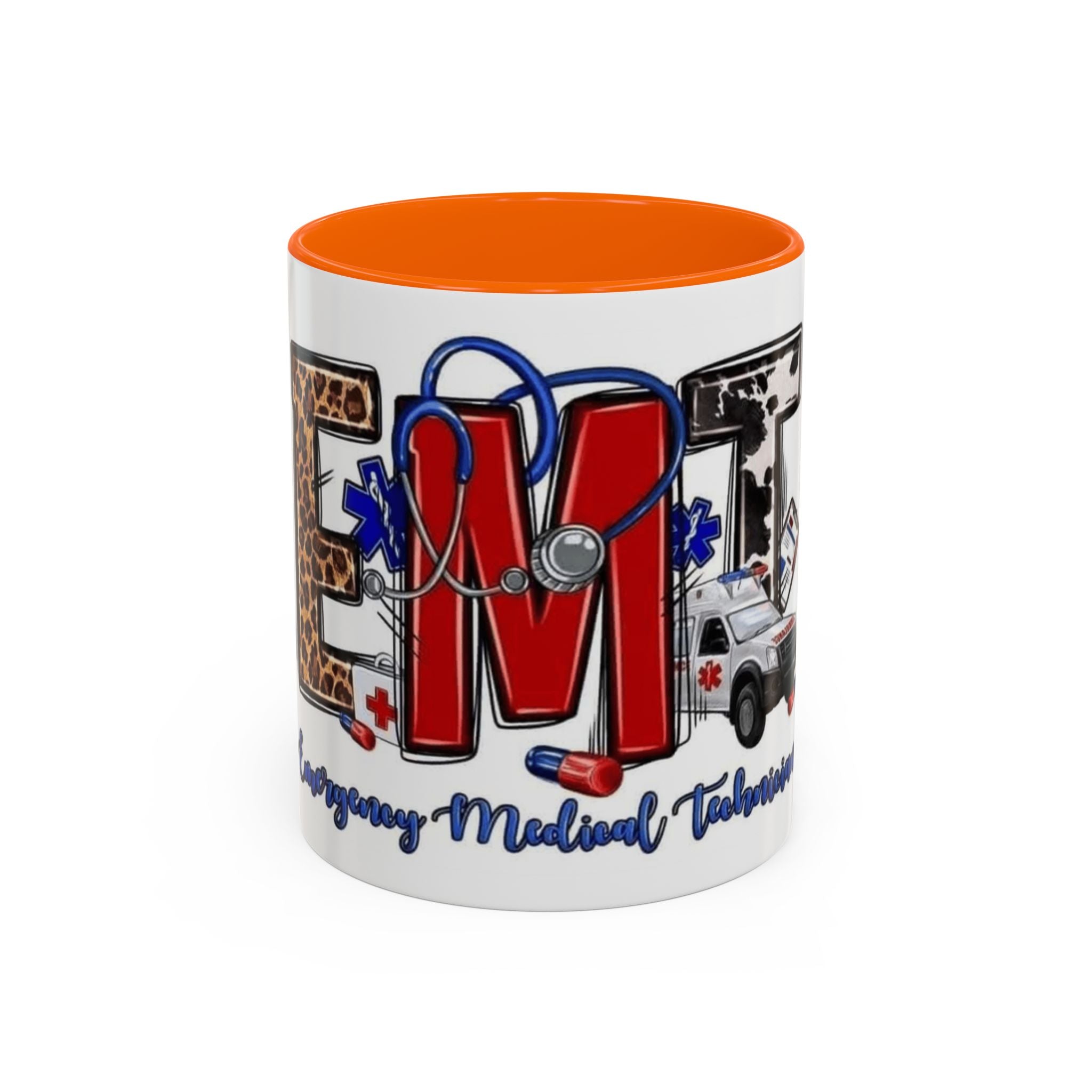 EMT Coffee Mug — Emergency Medical Technician Ambulance Stethoscope Design (11/15oz) Medical Christmas Mug