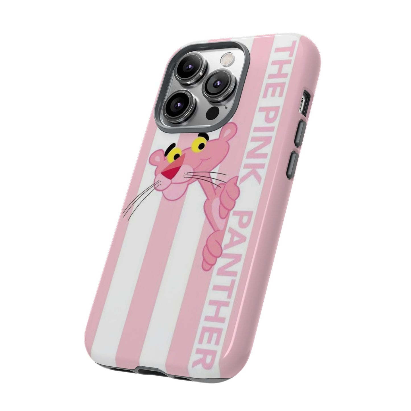 Pink Panther Tough Case Retro Striped Phone Case with "The Pink Panther" Design