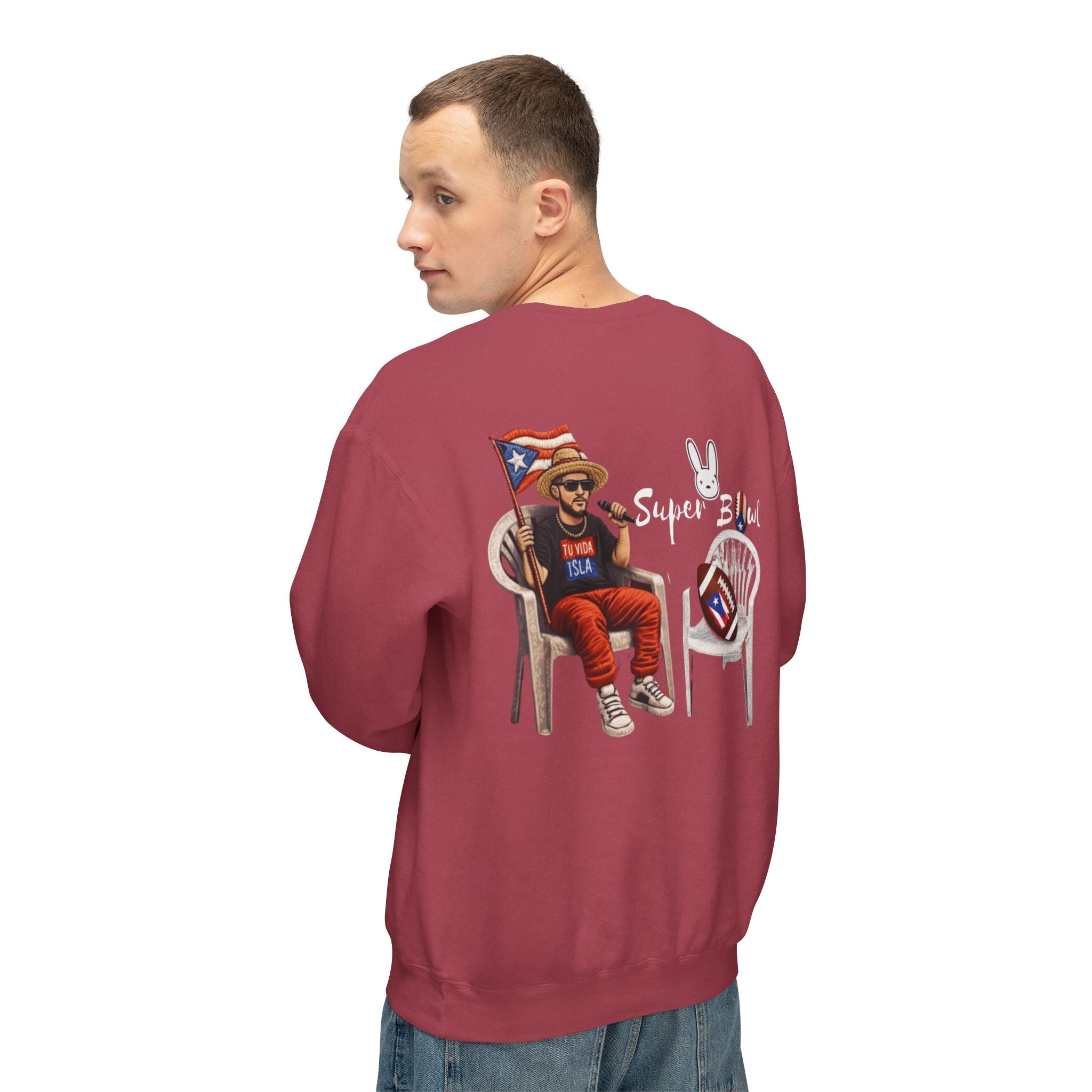 Benito Super Bowl 94 Puerto Rico Shirt Chair Vibes Crewneck Sweatshirt