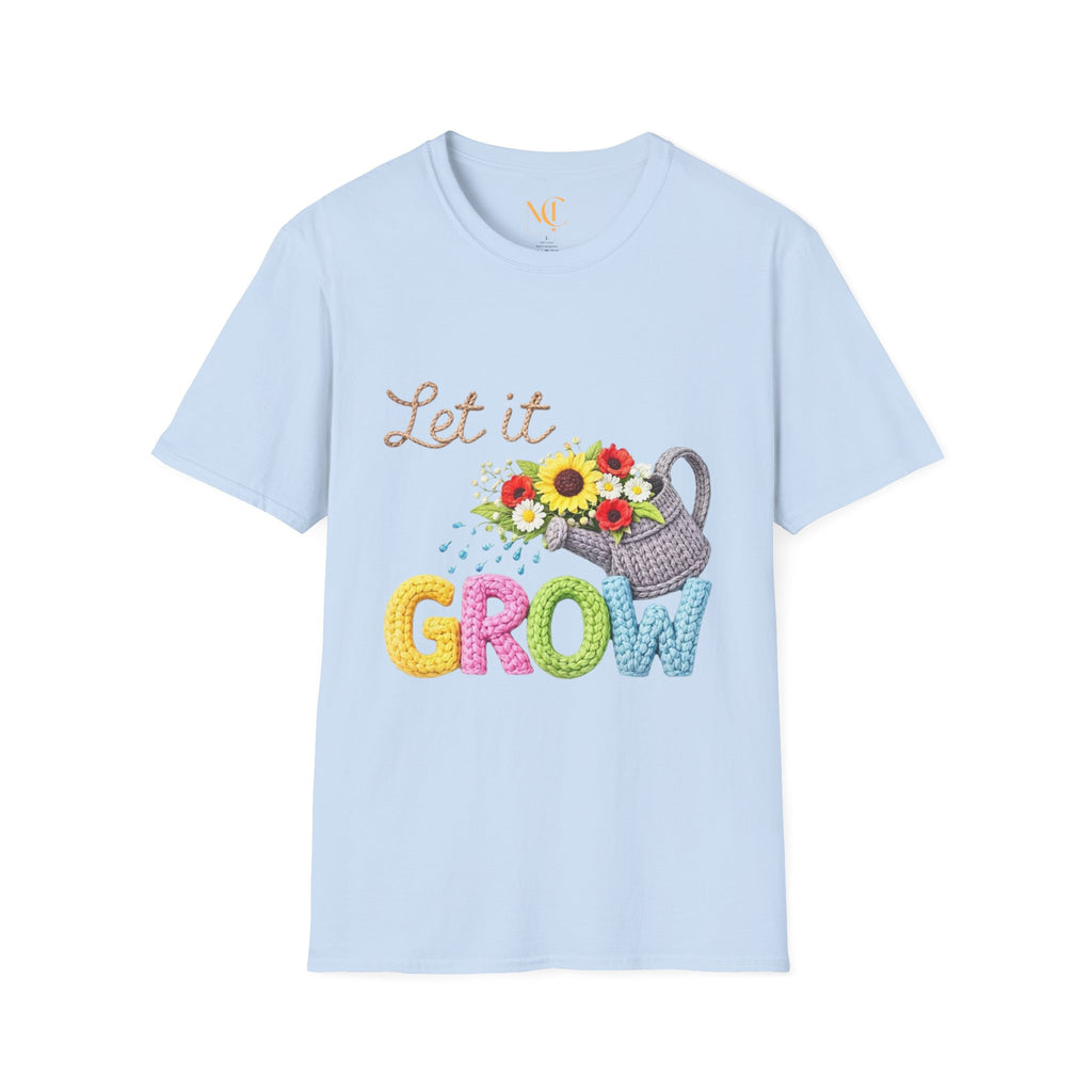 Let It Grow T-Shirt — Floral Watering Can Garden Tee