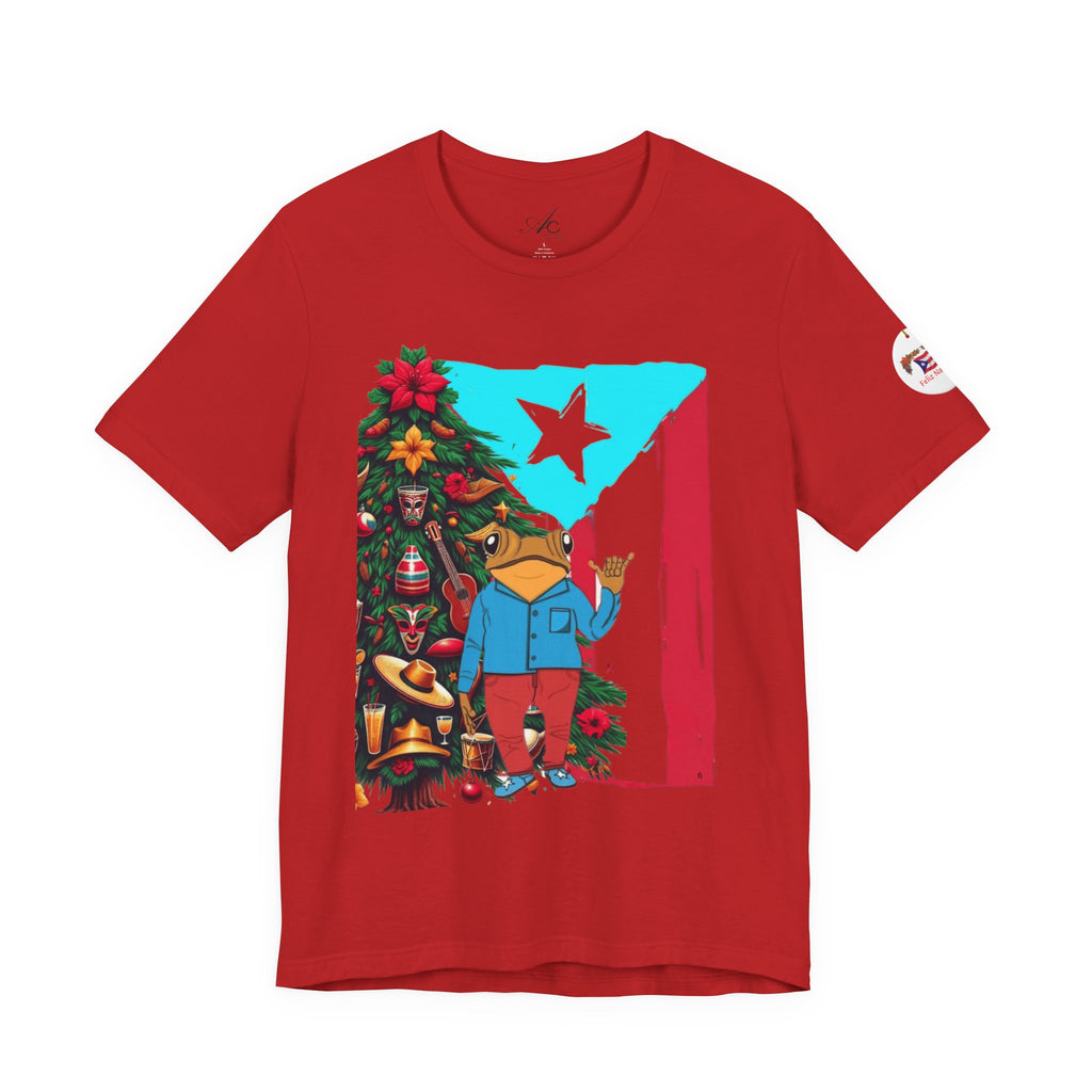 Puerto Rico Holiday T-Shirt  Coquí by Christmas Tree Graphic Puerto Rico’s Navidades