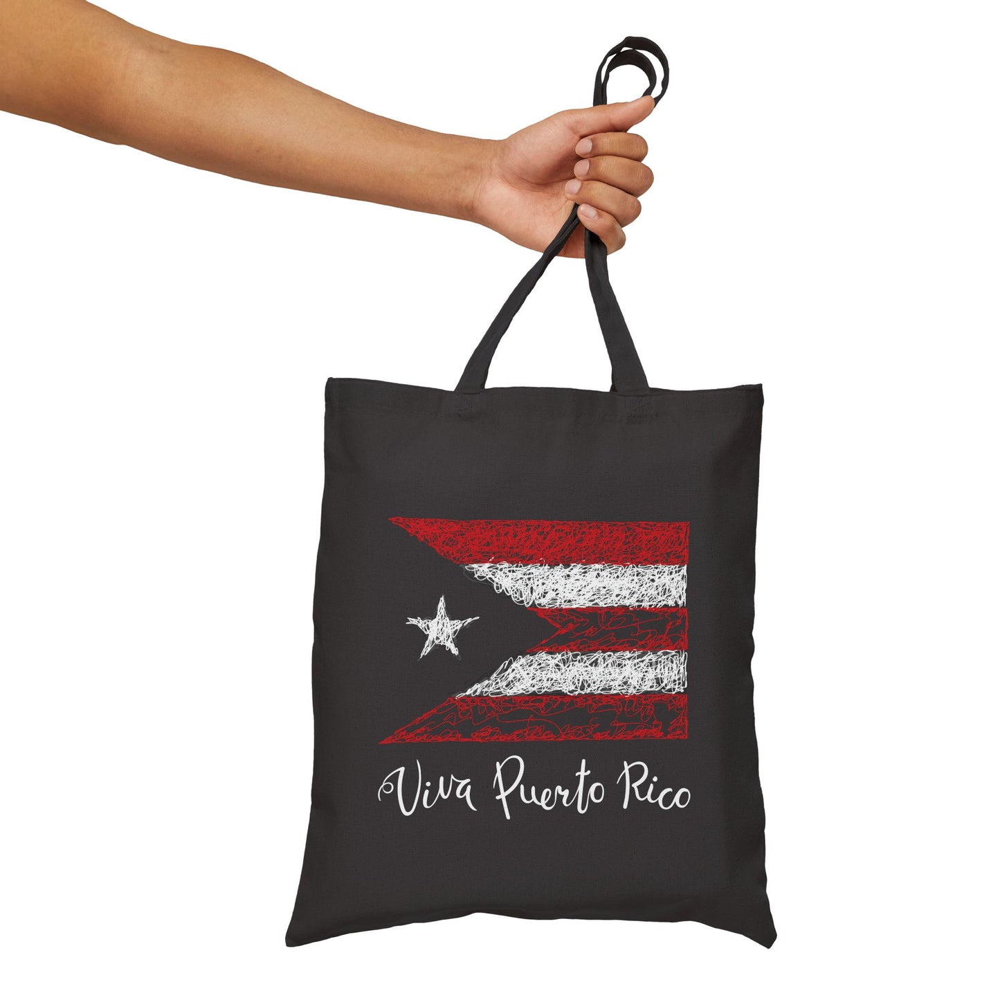 Puerto Rican Flag Handbag Cotton Canvas Tote Bag