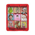 Christmas Legend Fleece Sherpa Blanket Happy Holidays Retro Characters including Benito from Puerto Rico