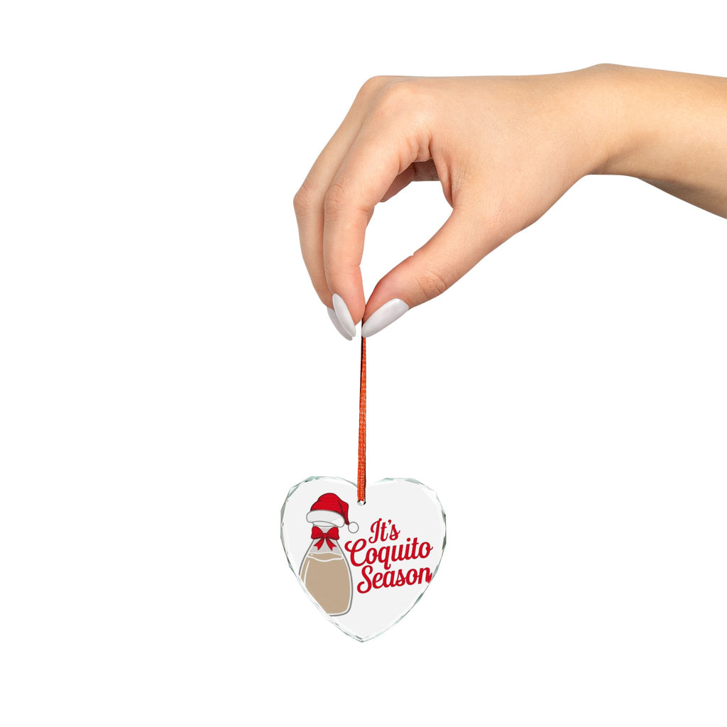 Coquito Season Crystal Glass Ornament Boricua Christmas Decoration | Island Holiday Keepsake