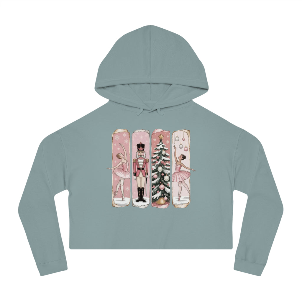 Nutcracker Ballerina Cropped Hoodie  Holiday Dance Sweater Cartoon Christmas T-shirts and Sweaters