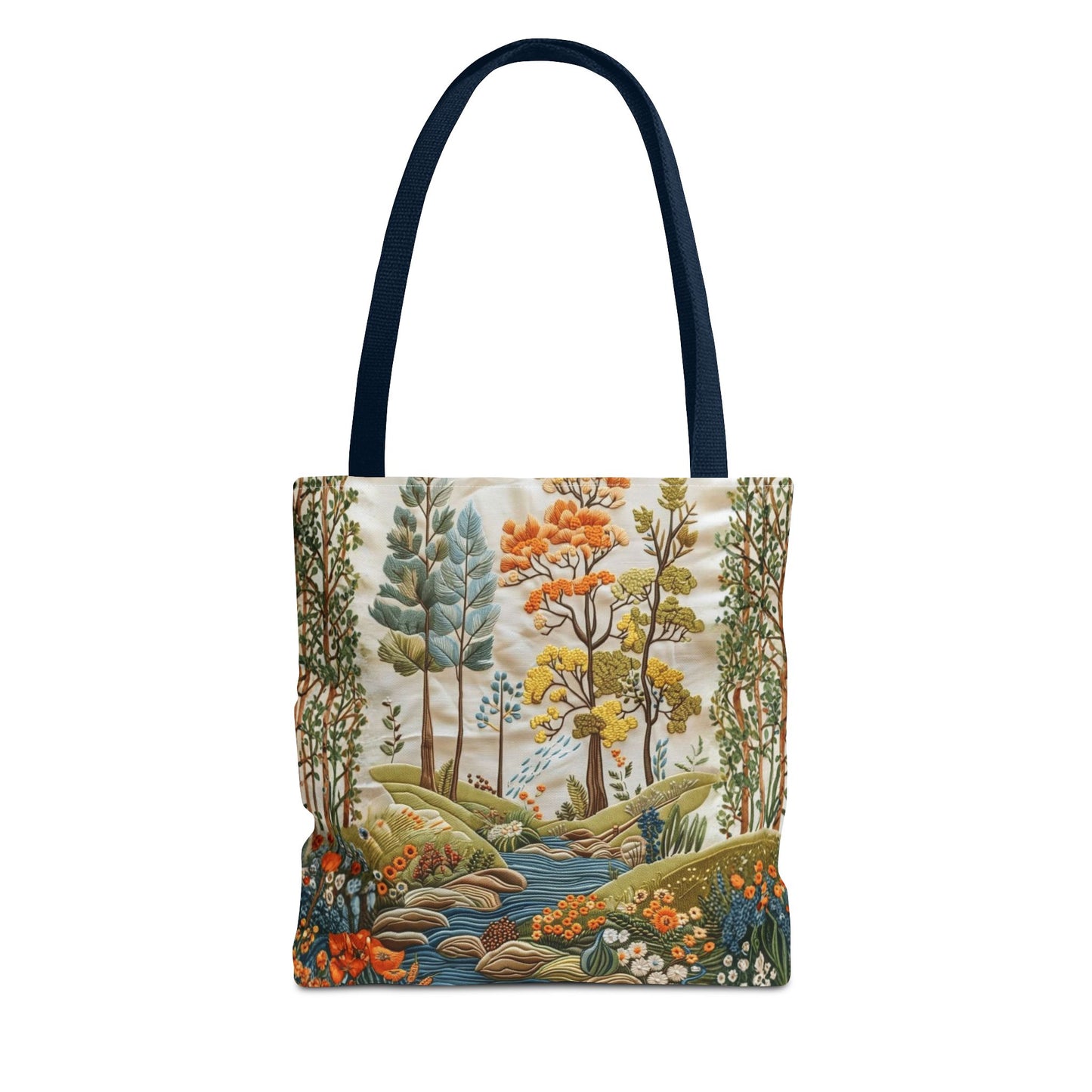 Scenic Meadow Tote Crochet-Decorated Tote Bags