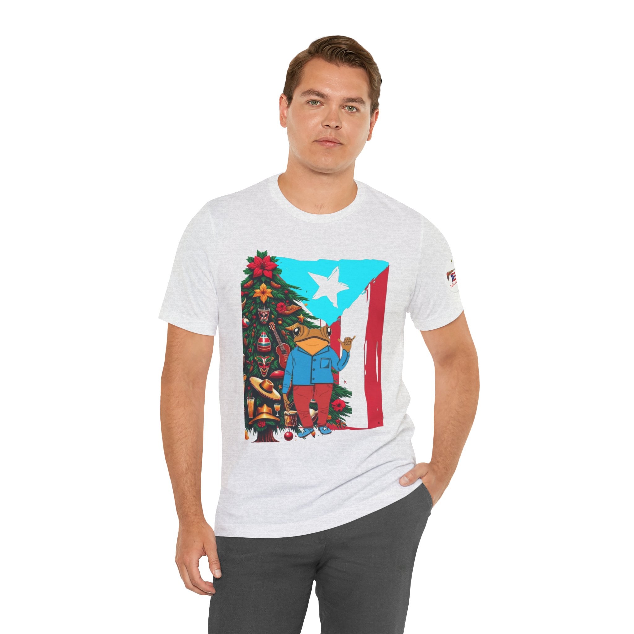 Puerto Rico Holiday T-Shirt  Coquí by Christmas Tree Graphic Puerto Rico’s Navidades