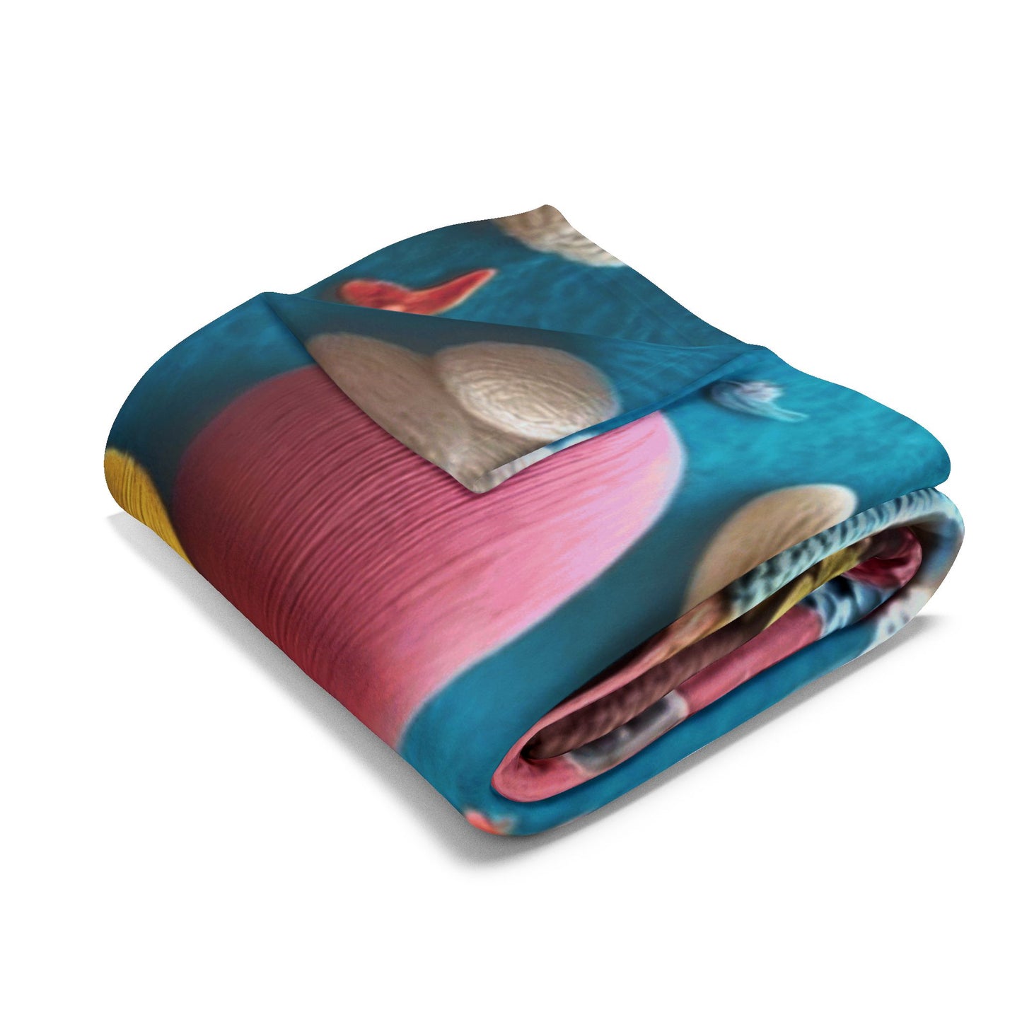 Whimsical Felt Village Fleece Blanket — Cute Cozy Throw for Kids & Nursery