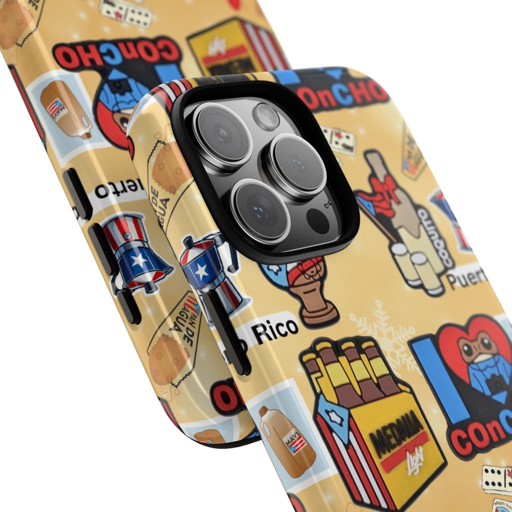 Puerto Rico Sticker Collage Tough Case  ‘I  Concho’ Pattern Phone Case