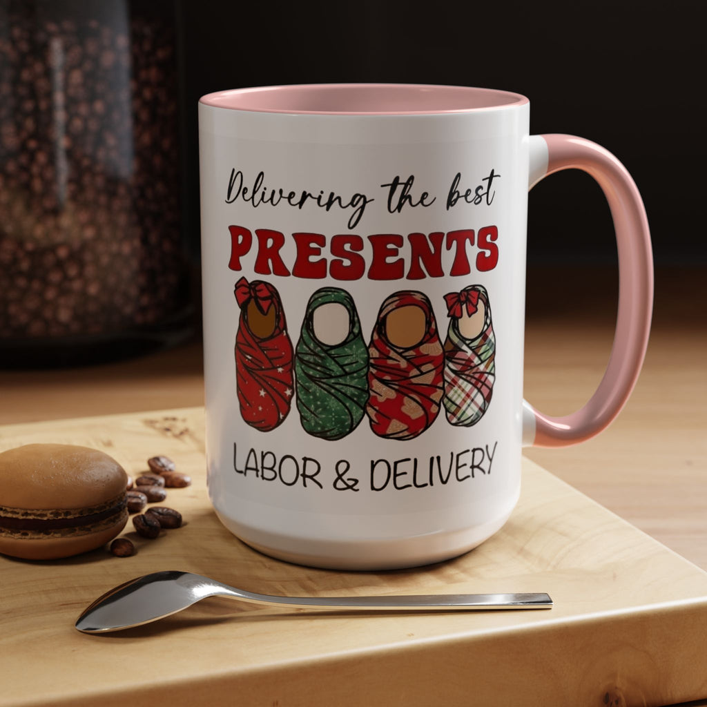 Christmas Presents Delivery Coffee Mug — "Delivering the Best Presents" Accent Mug Medical Christmas Mug,