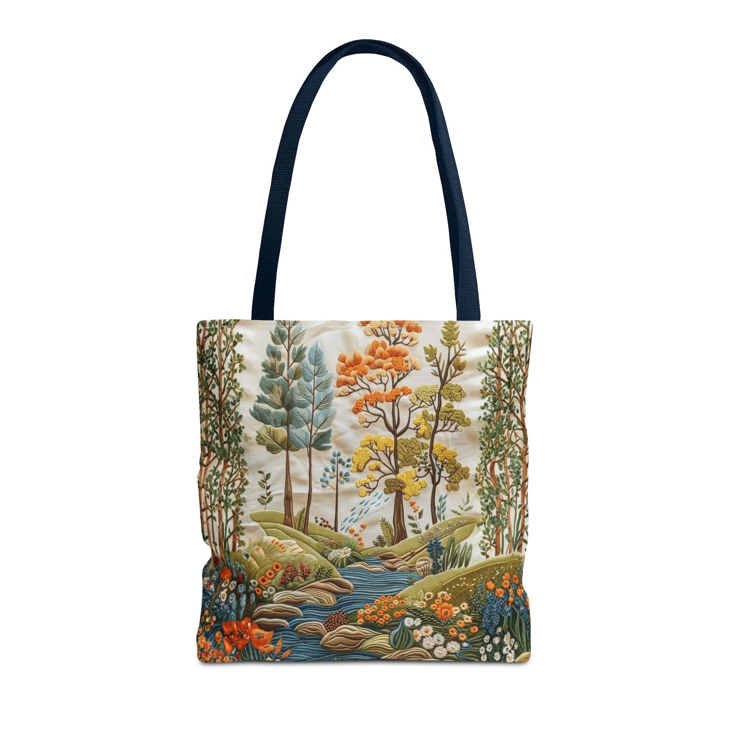 Scenic Meadow Tote Crochet-Decorated Tote Bags