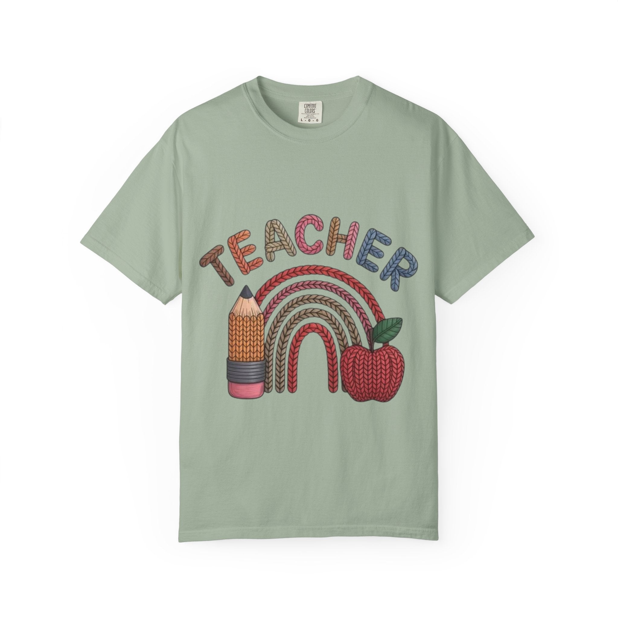 Teacher Rainbow Pencil & Apple T-Shirt — Back-to-School Gift for Educators