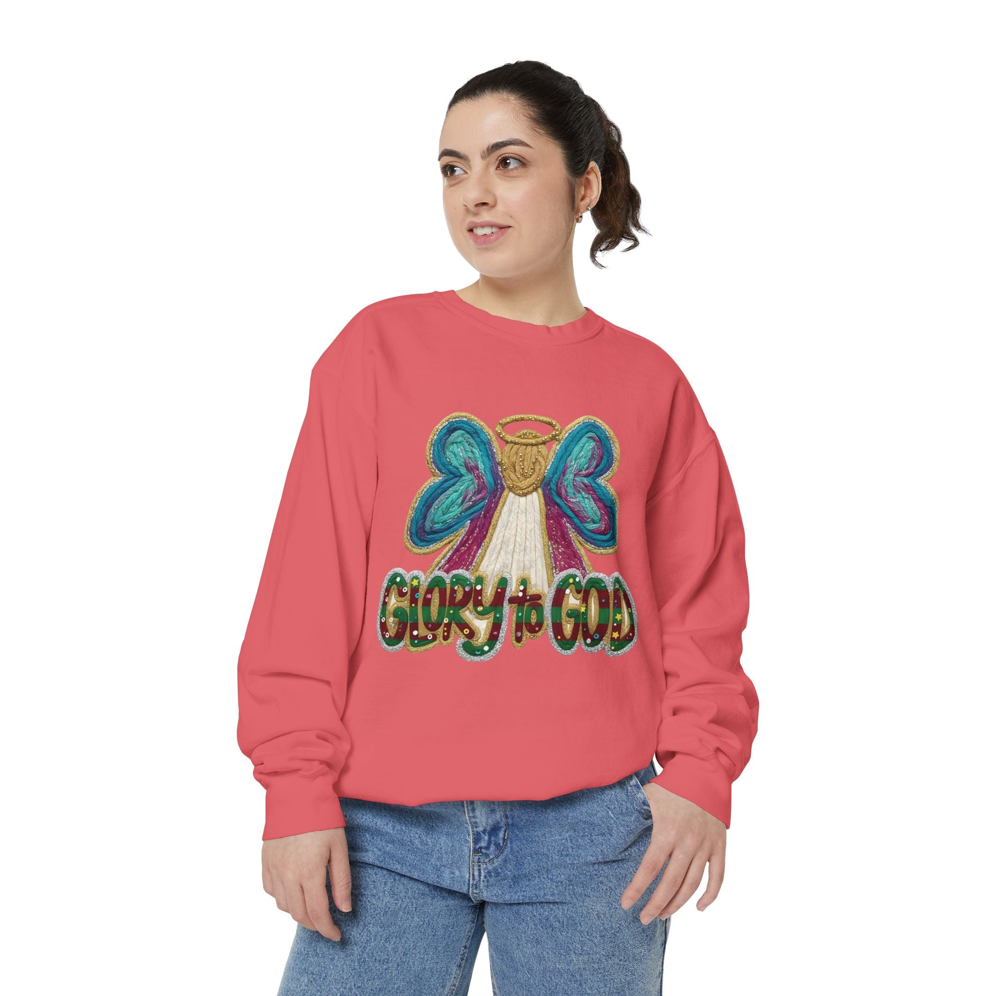 Glory to God Angel Sweatshirt Christmas Holiday Collection  Festive T-Shirt & Sweater