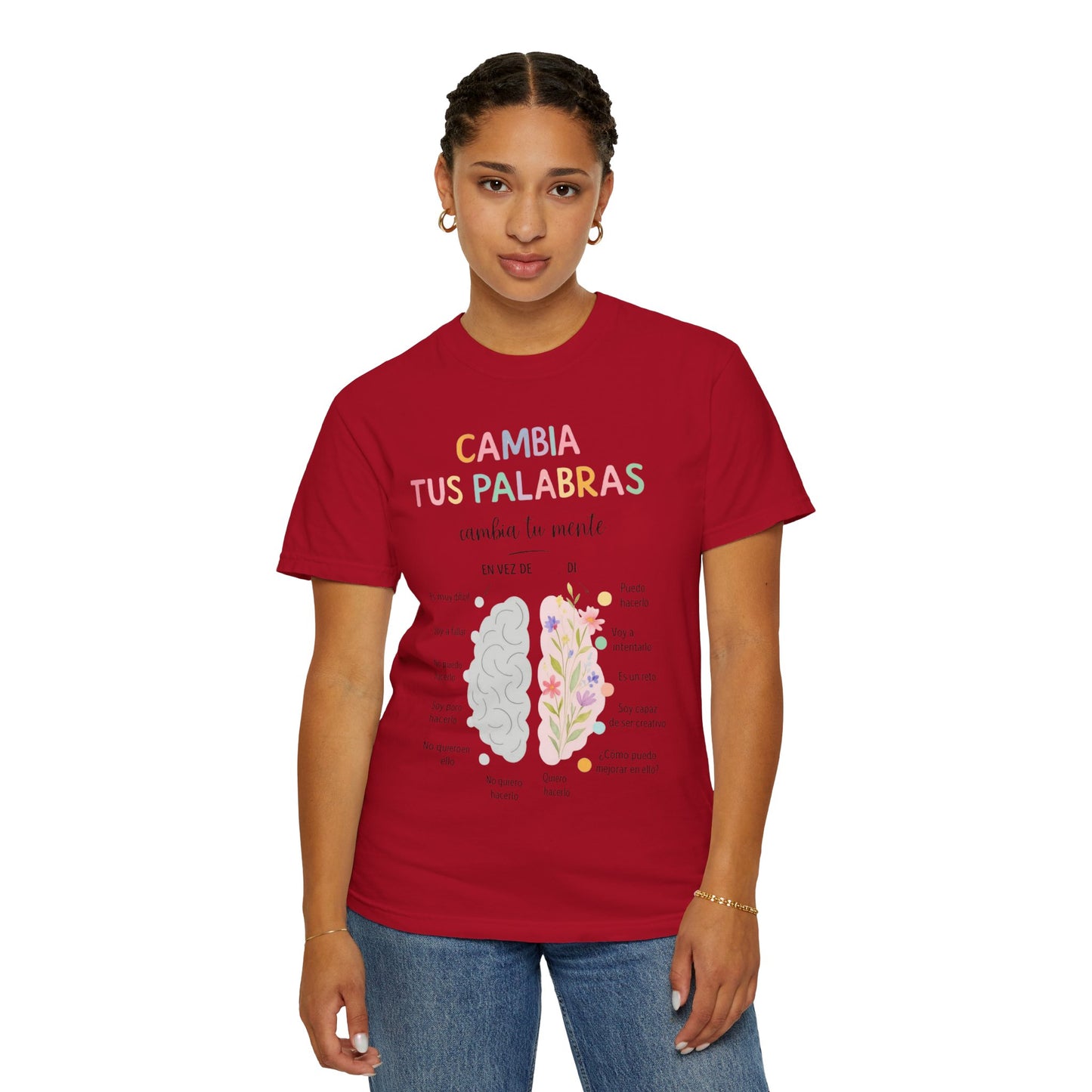 Cambia Tus Palabras Floral Positivity T-Shirt
