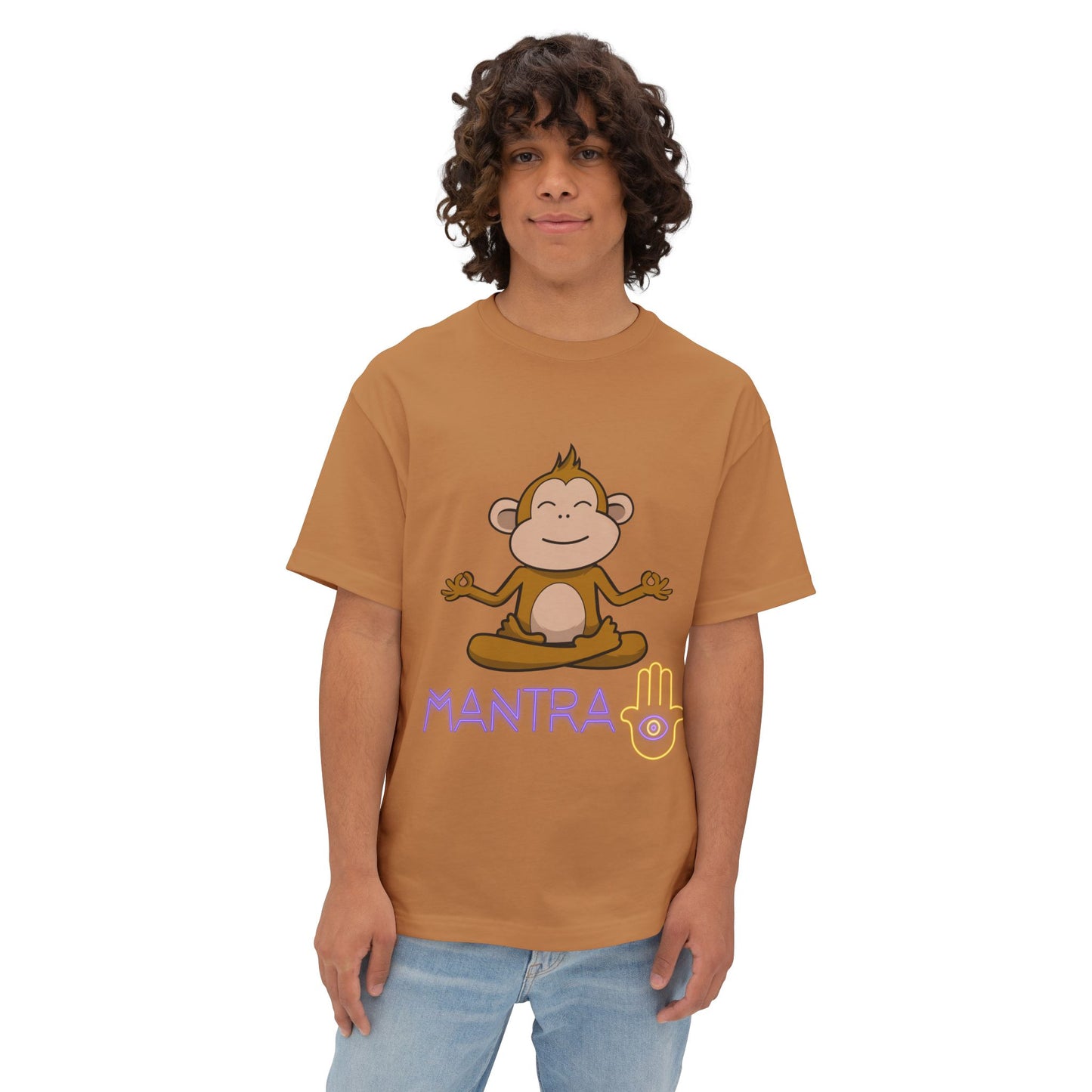 🧘‍♀️ Wear Your Peace. Mindful Monkey Graphic Tee | Unisex Boxy T-Shirt for Yoga Lovers, Gifts for Him/Her, Relaxation Apparel, Meditative Wear, Casual Streetwear