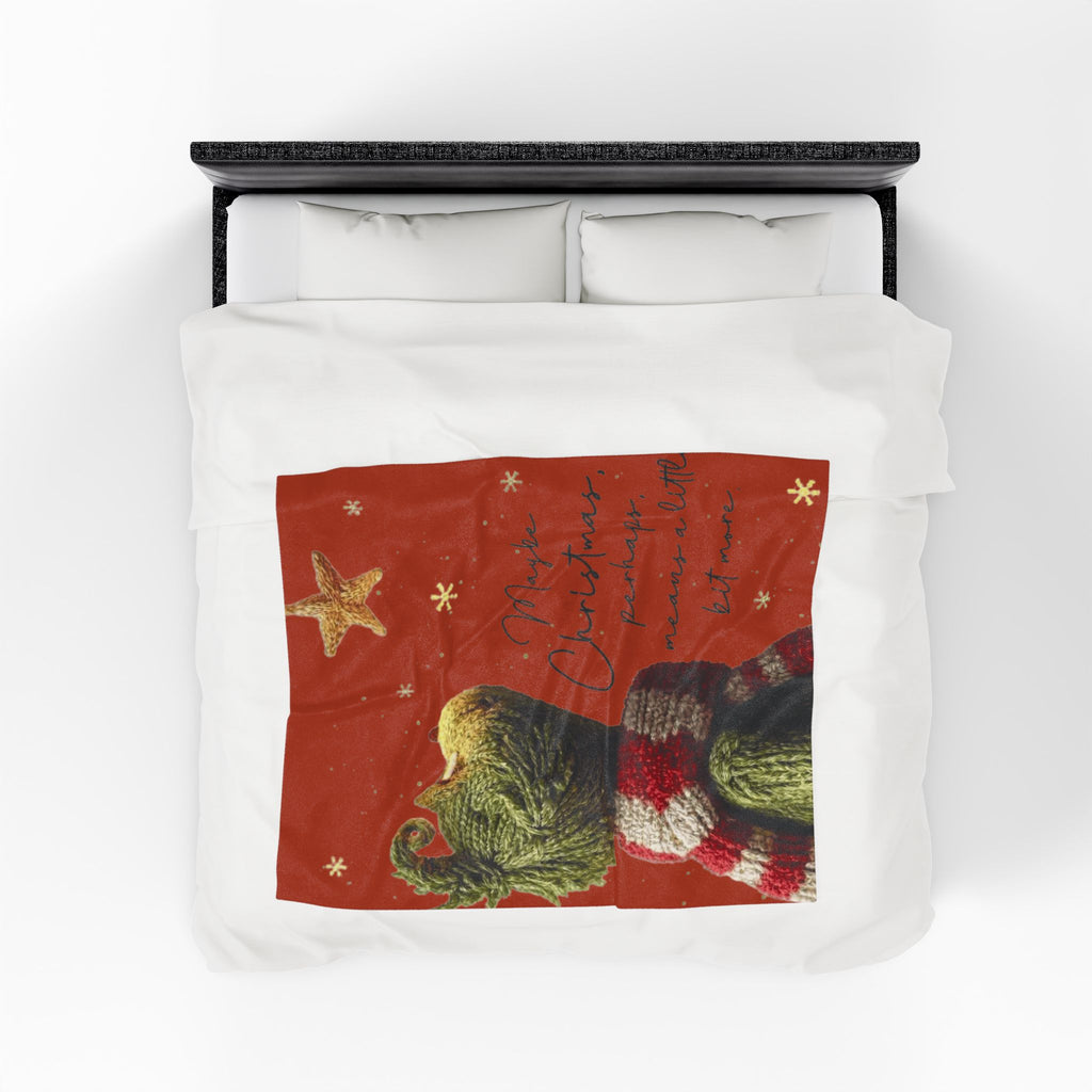Christmas Plush Blanket  'Maybe Christmas, perhaps, means a little bit more' Cozy Holiday Throw