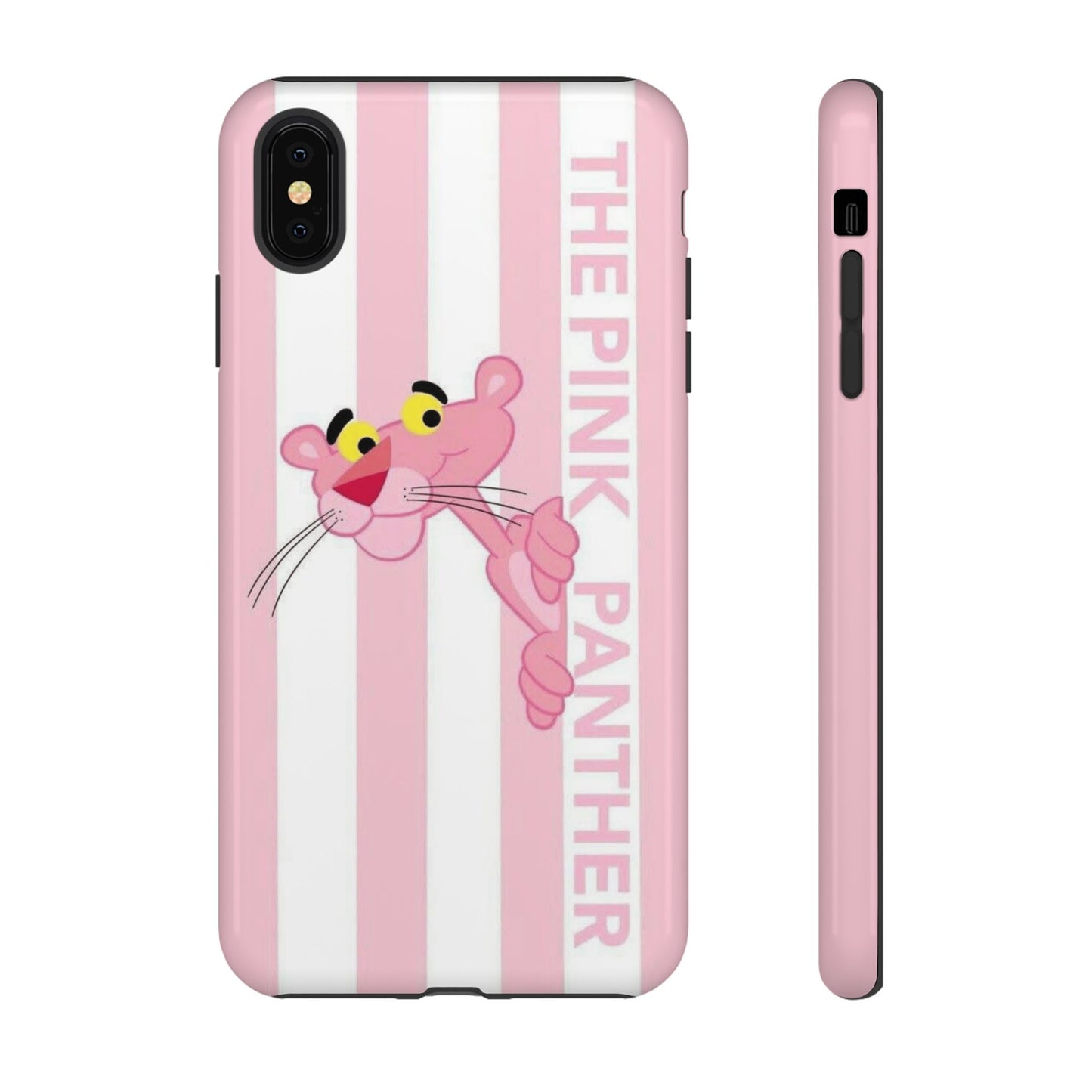 Pink Panther Tough Case Retro Striped Phone Case with "The Pink Panther" Design