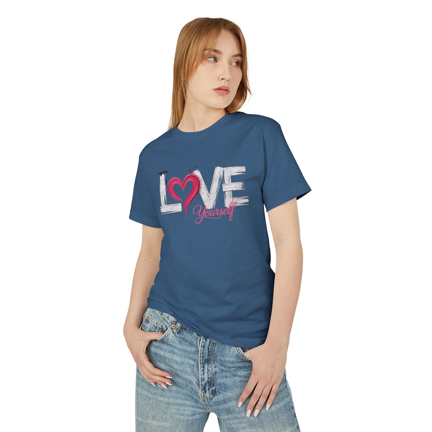 Love Yourself Graphic Tee  Heart Typography Self-Love Shirt