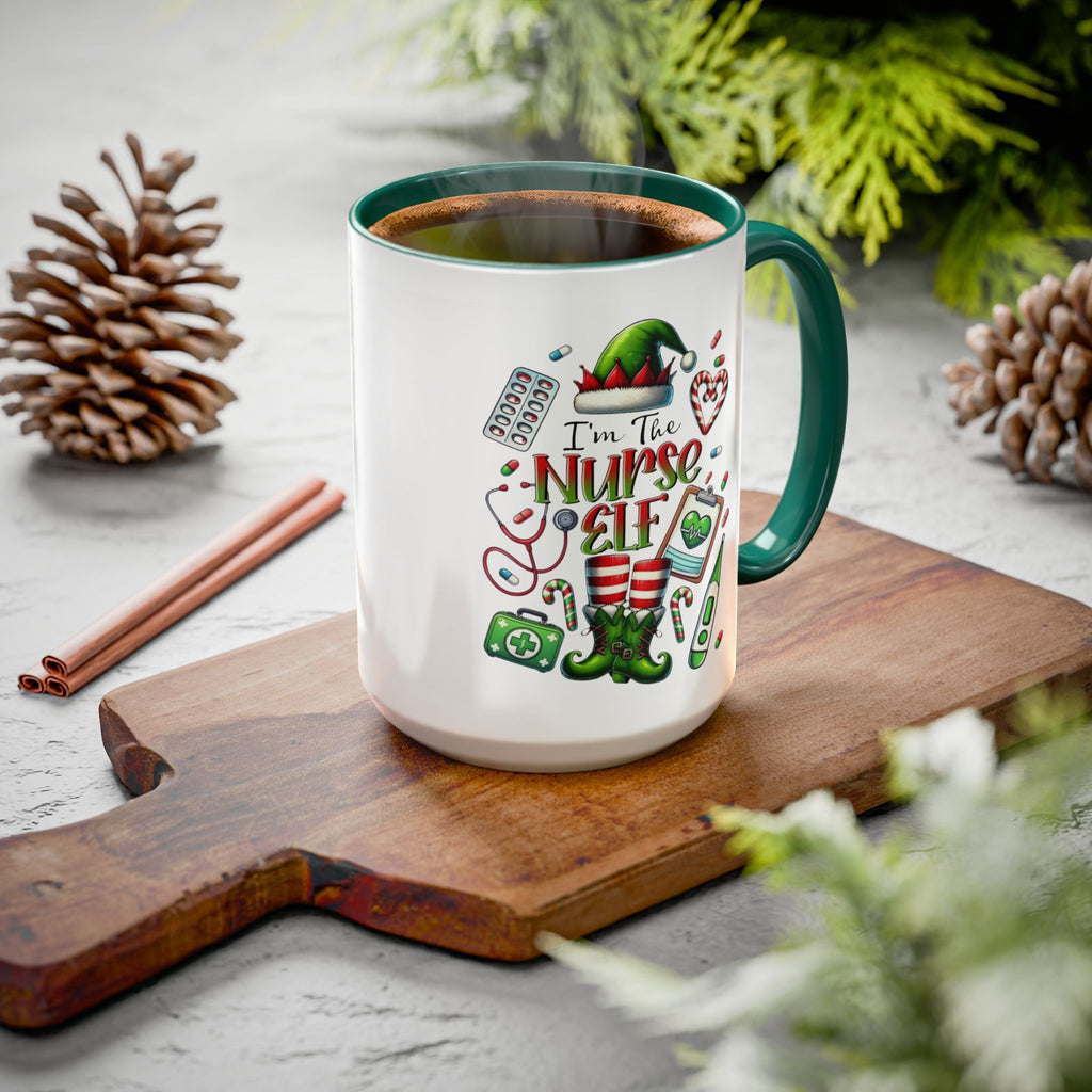 Nurse Elf Coffee Mug — Christmas Medical Holiday Gift (11oz & 15oz) Medical Christmas Mug