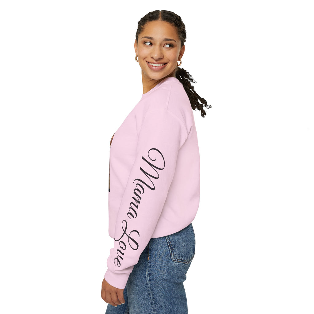 Mama Photo Collage Sweatshirt — "MAMA: clothed in strength & dignity" Sleeve Script