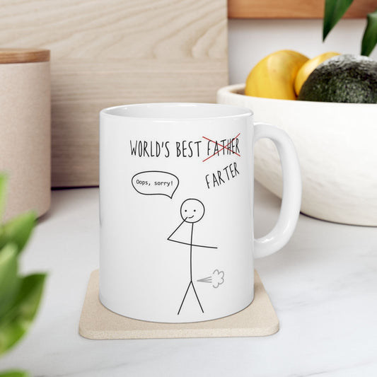 Funny Coffee Mug - Best Gift for Dad, Cute Ceramic Tumbler for Father's Day, Humorous Tea Cup, Birthday Gift for Him, Office Mug
