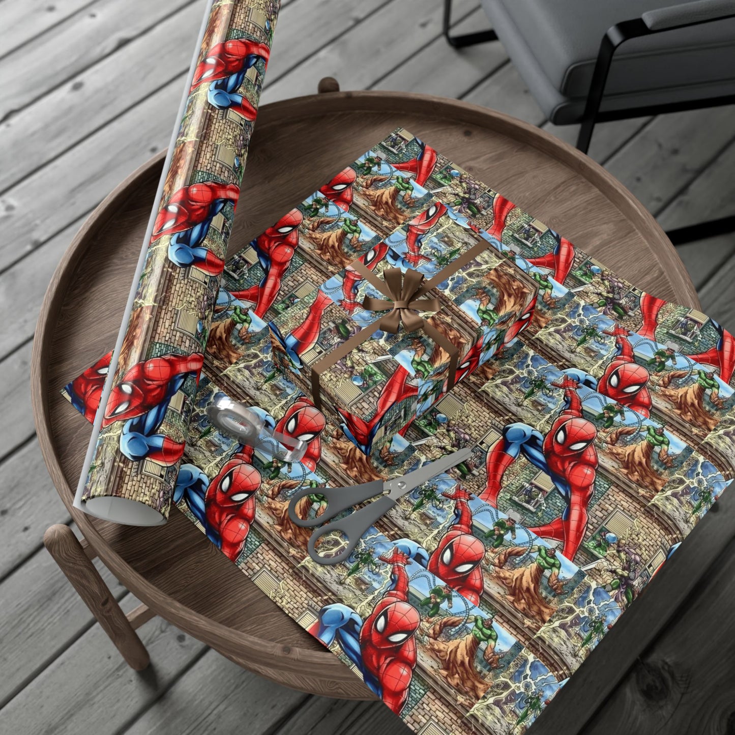 Superhero Pattern Gift Wrap Paper Super Heroe Comic Panel Design