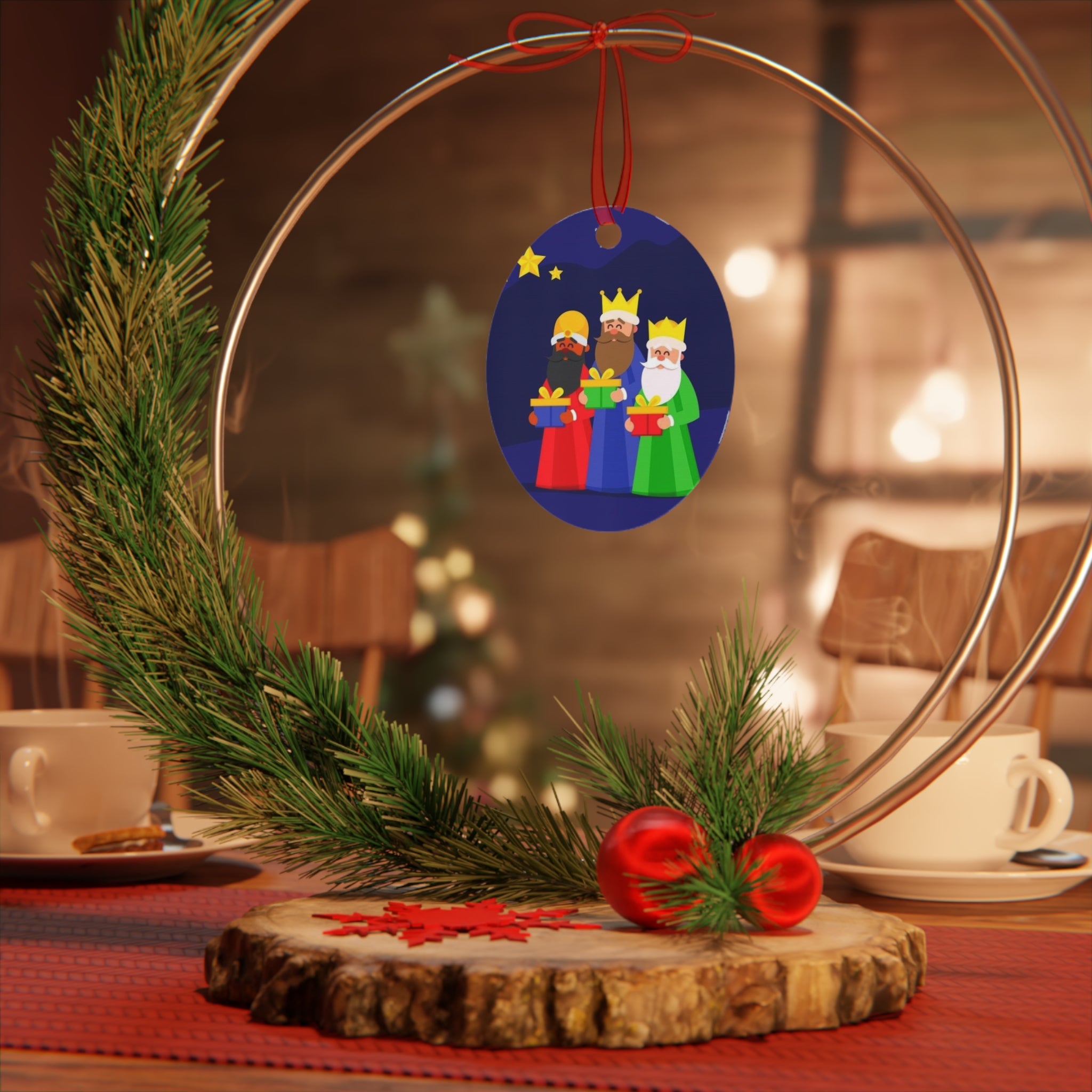 Christmas Metal Ornaments with Three Kings Design