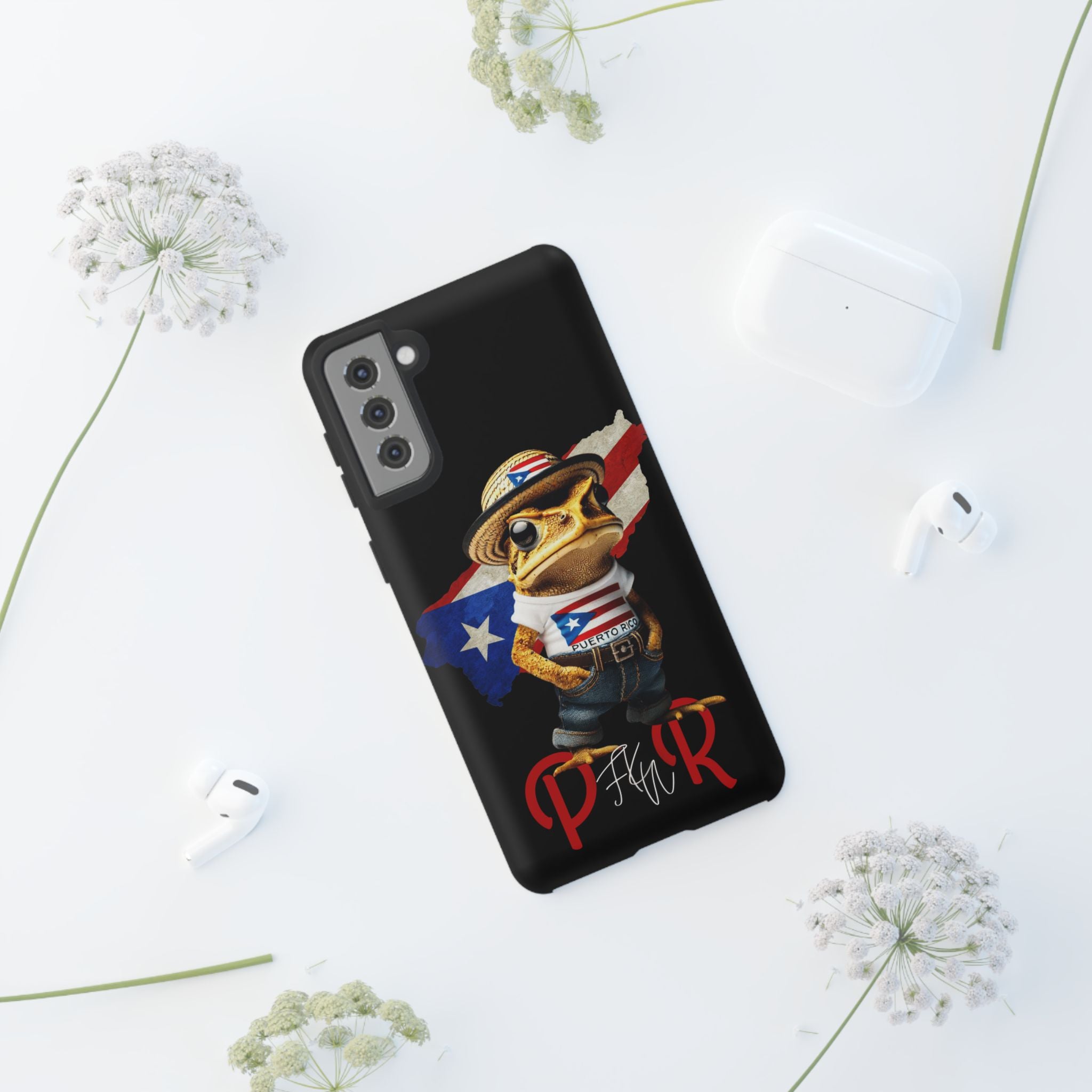 Puerto Rican Frog Tough Phone Case  Puerto Rico Flag Patriotic Protective Case