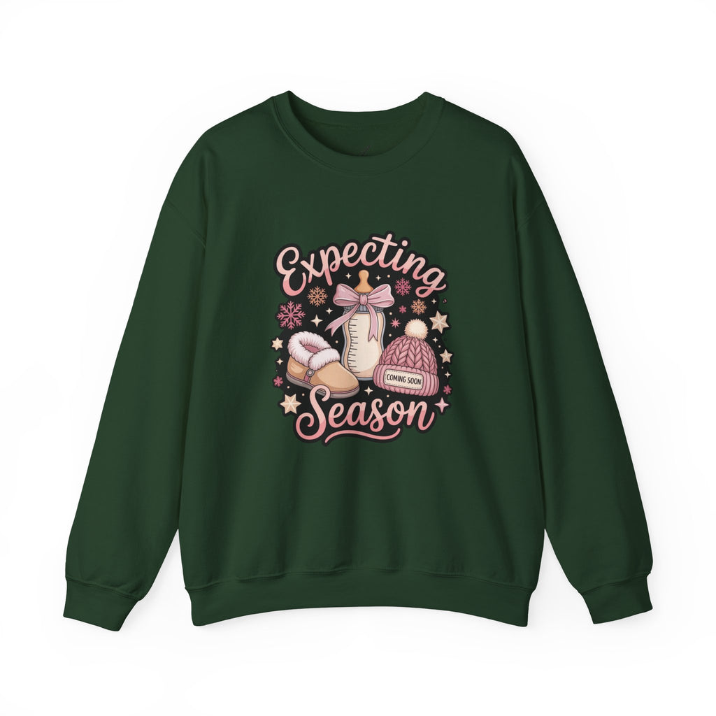 Expecting Season Sweatshirt  Cute Pregnancy Announcement Pullover Cartoon Christmas T-shirts and Sweaters