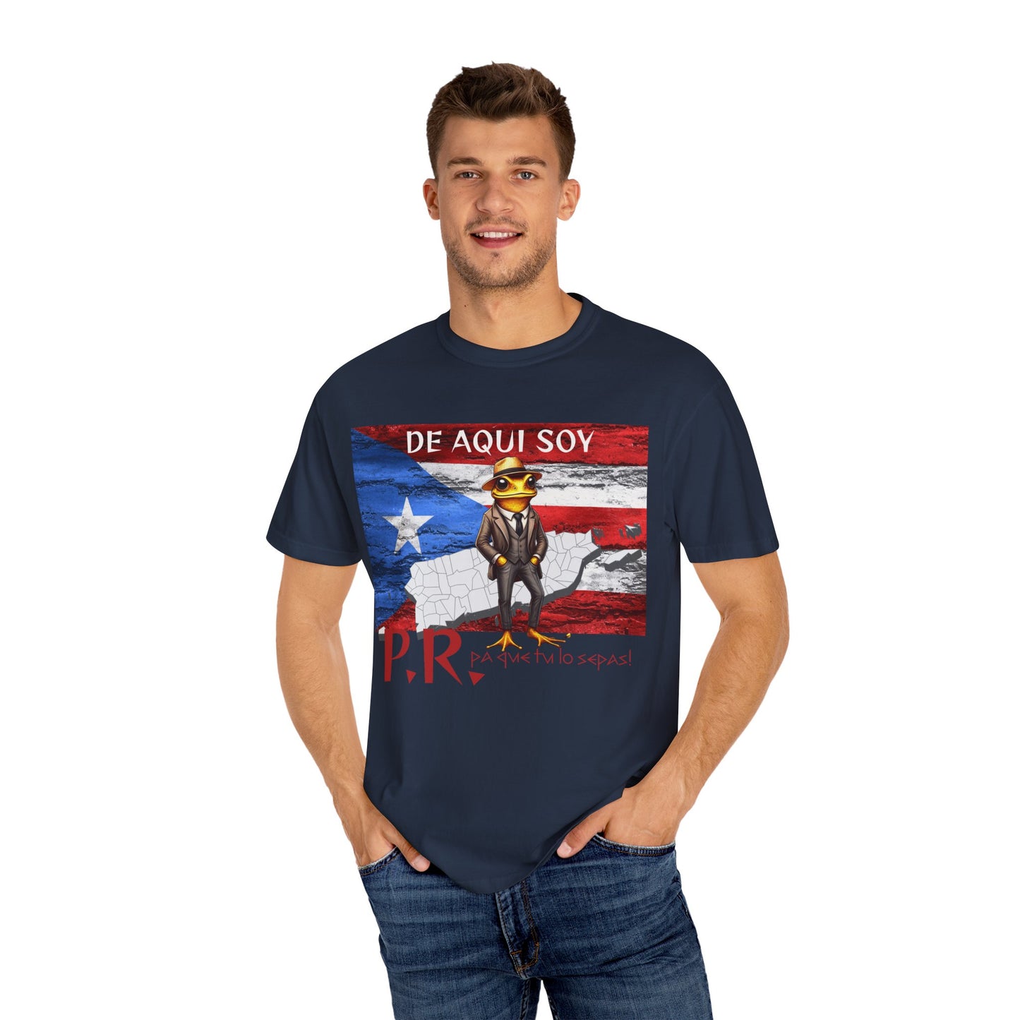 Puerto Rican Pride T-Shirt, Fun Casual Wear, Unisex Garment-Dyed Tee, Perfect for Celebrations, Cultural Identity Shirt
