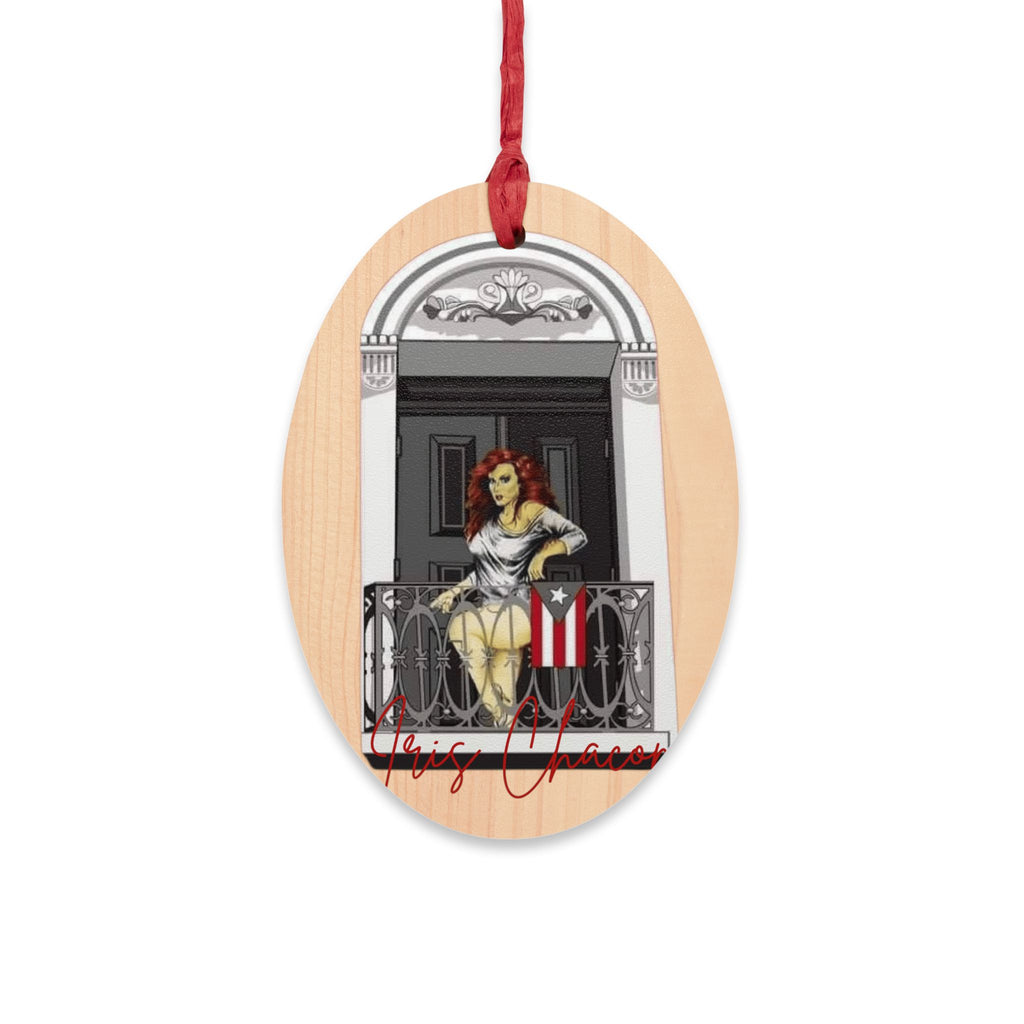 Iris Chacon Boricua Power Glass Ornament – Puerto Rico Sports, Music & Culture Pride