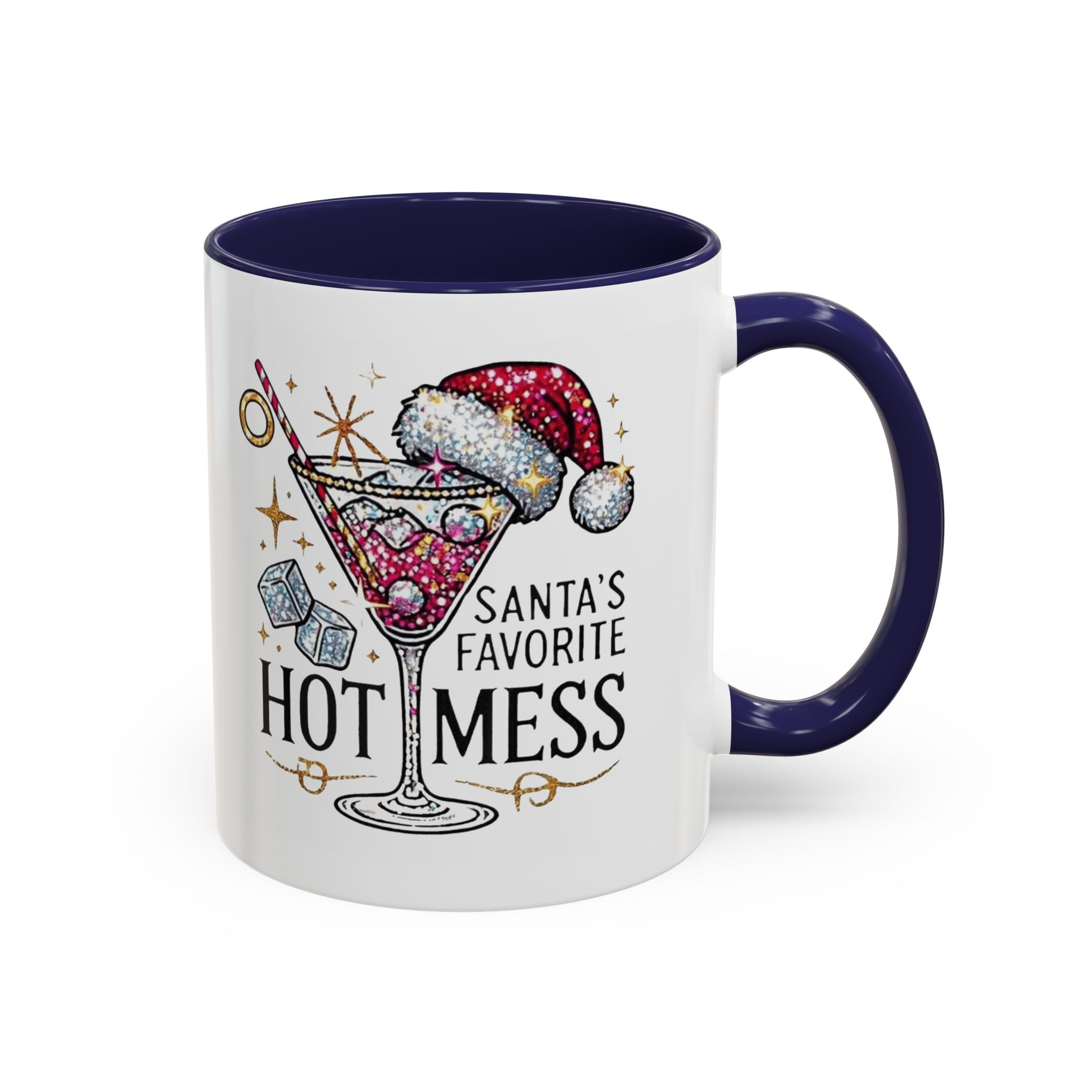Accent Coffee Mug - "Santa's Favorite Hot Mess" Holiday Cocktail Mug (11/15 oz)