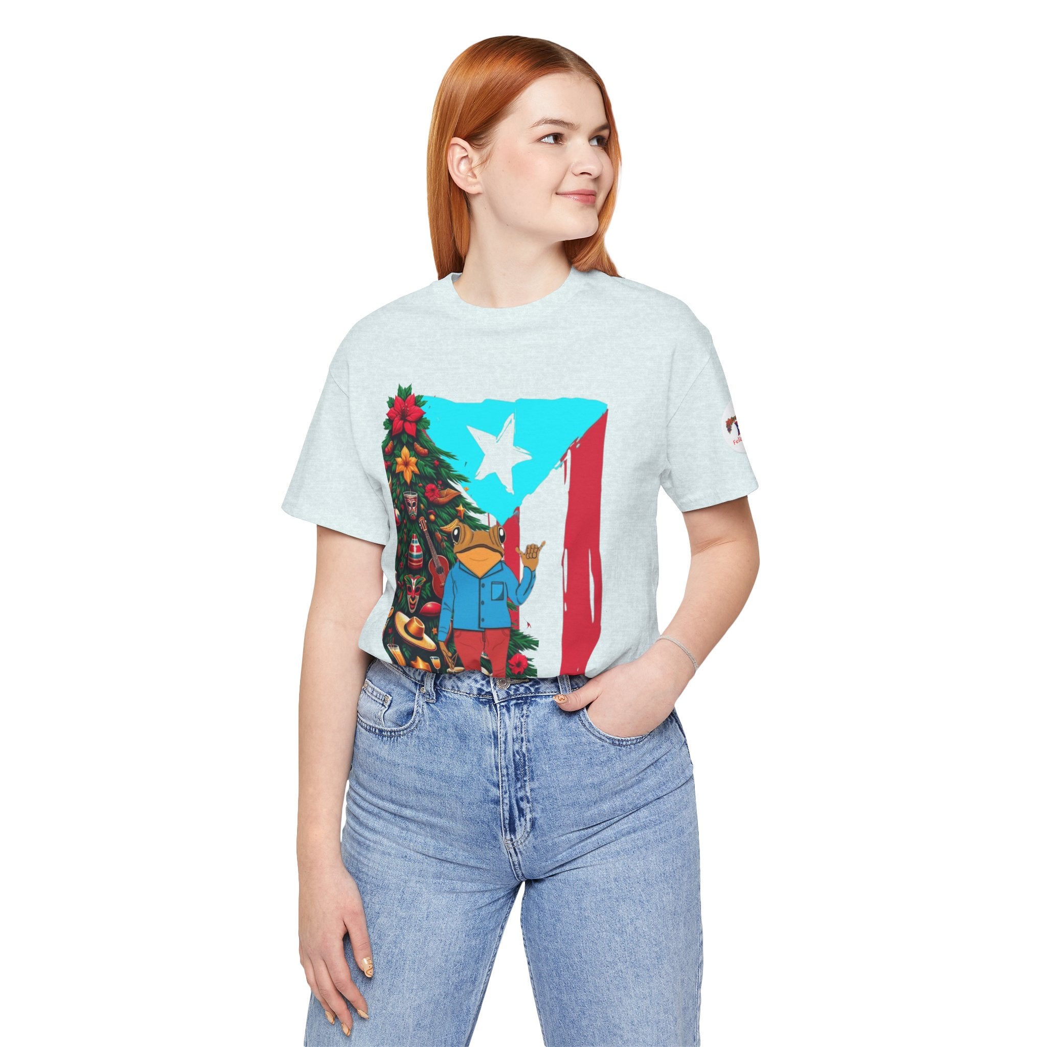 Puerto Rico Holiday T-Shirt  Coquí by Christmas Tree Graphic Puerto Rico’s Navidades