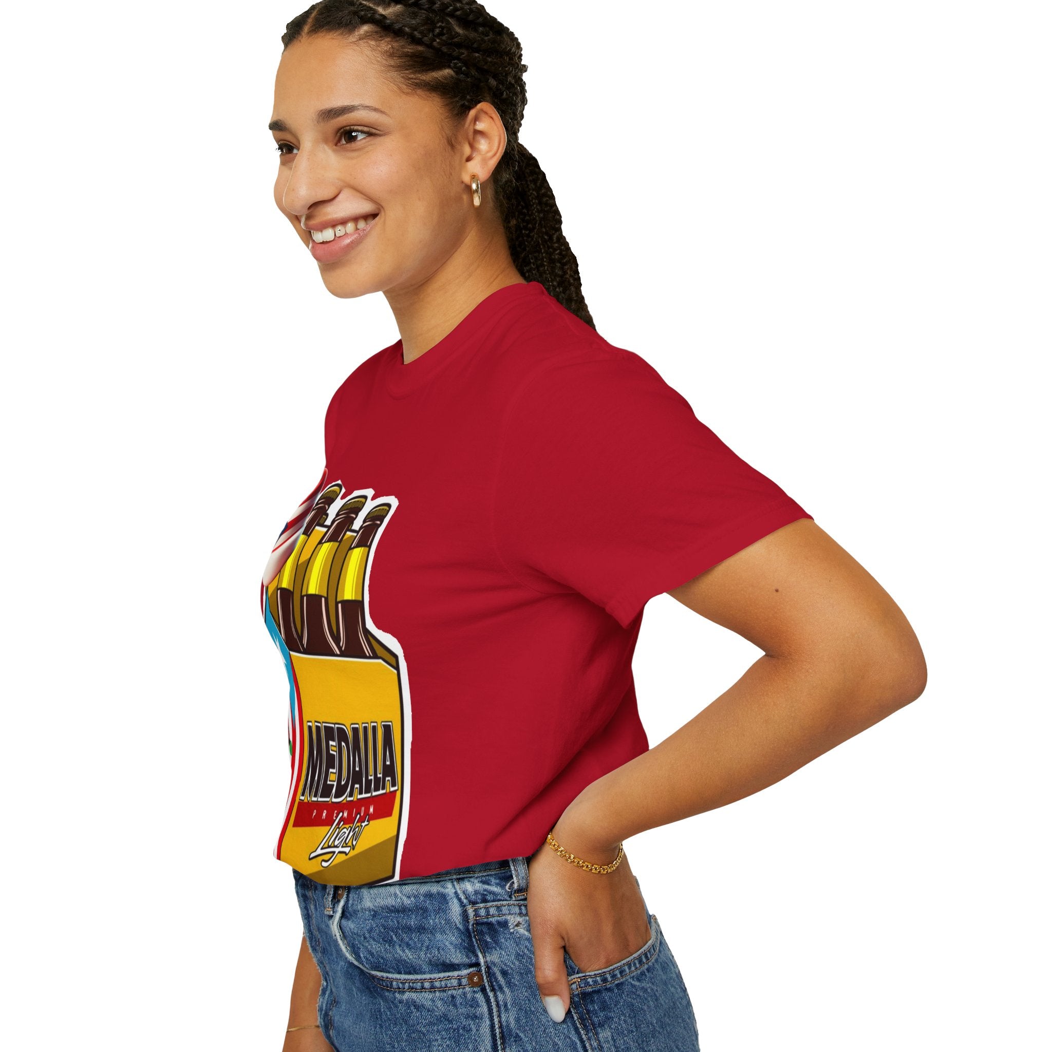 Medalla Light Beer T-Shirt  Navidad Boricua Holiday Tee Puerto Rico’s Navidades