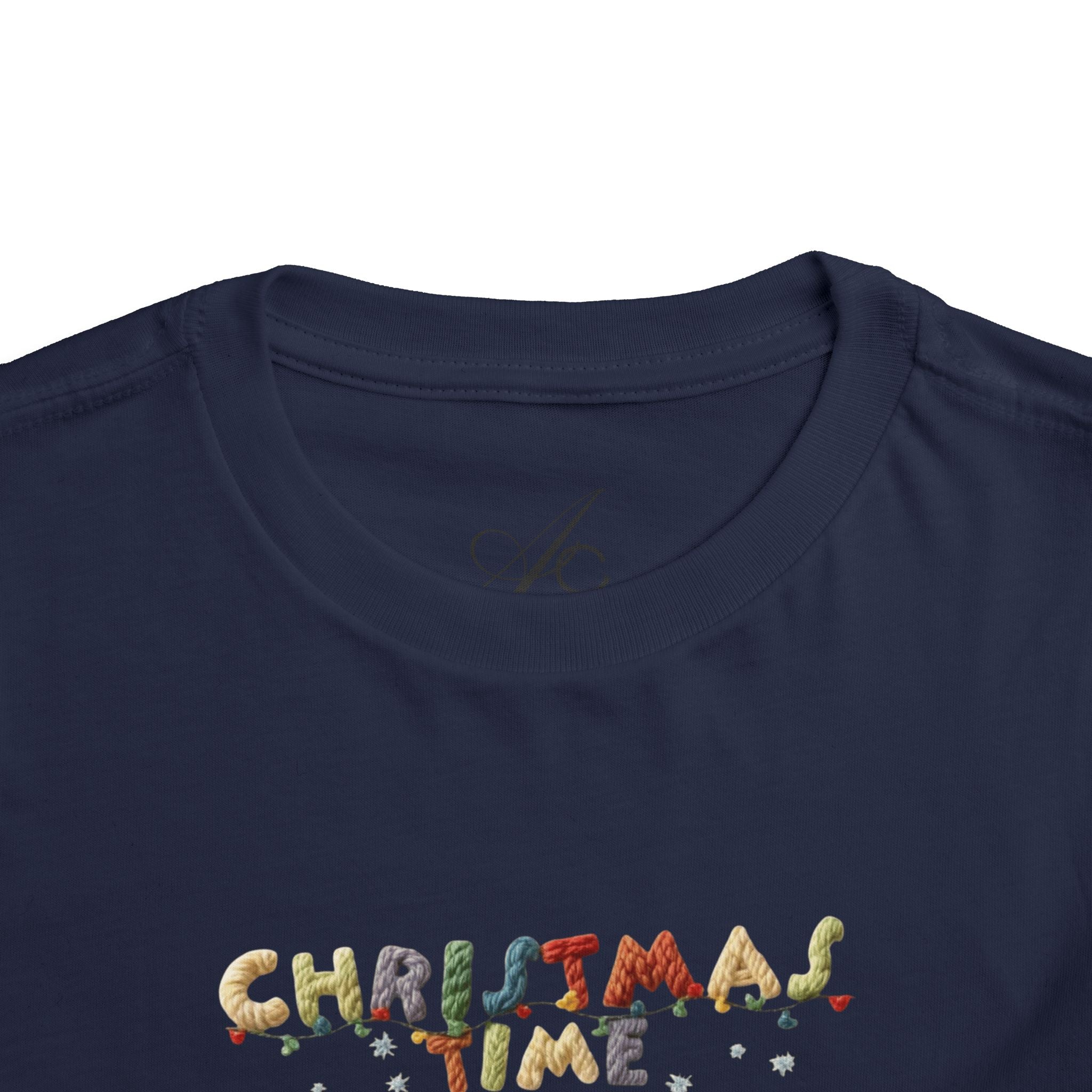 Christmas Time Toddler Tee  Cute Holiday Toy & Santa Print