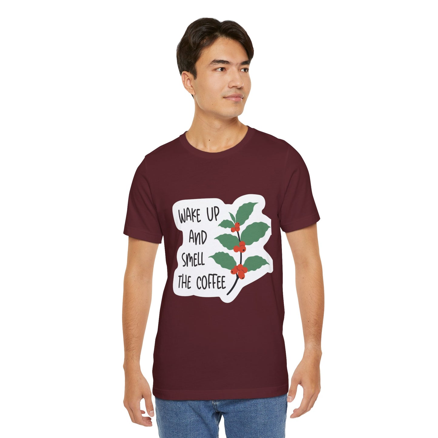Wake Up and Smell the Coffee Tee  Coffee Plant Graphic T-Shirt