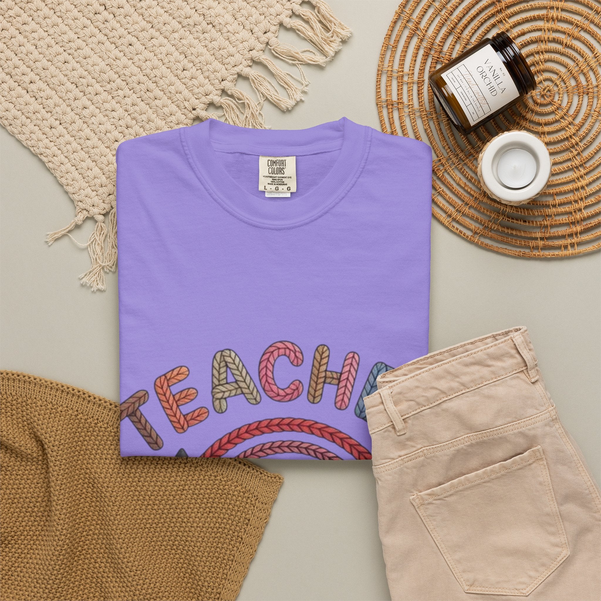 Teacher Rainbow Pencil & Apple T-Shirt — Back-to-School Gift for Educators