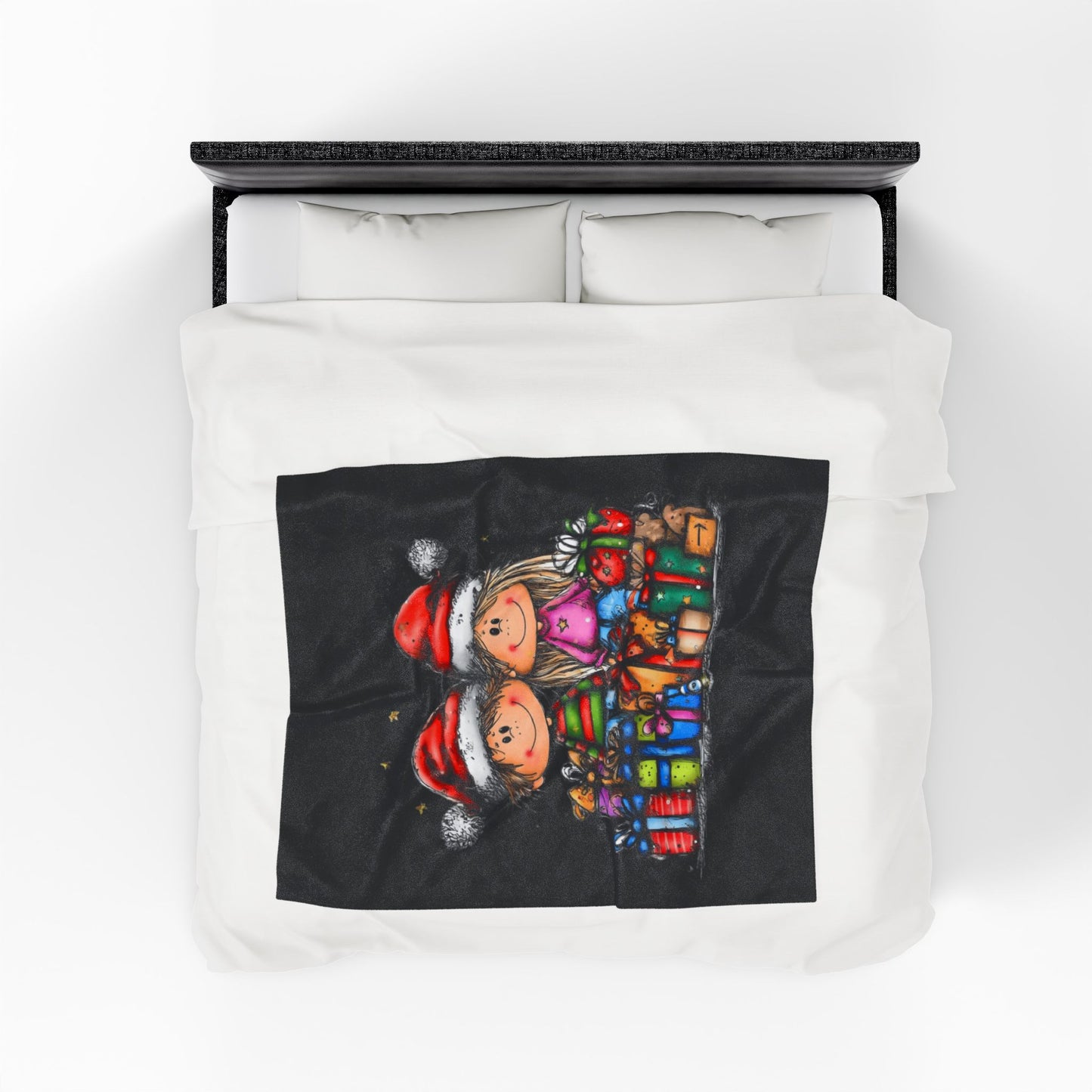 Christmas Kids & Gifts Velveteen Plush Blanket