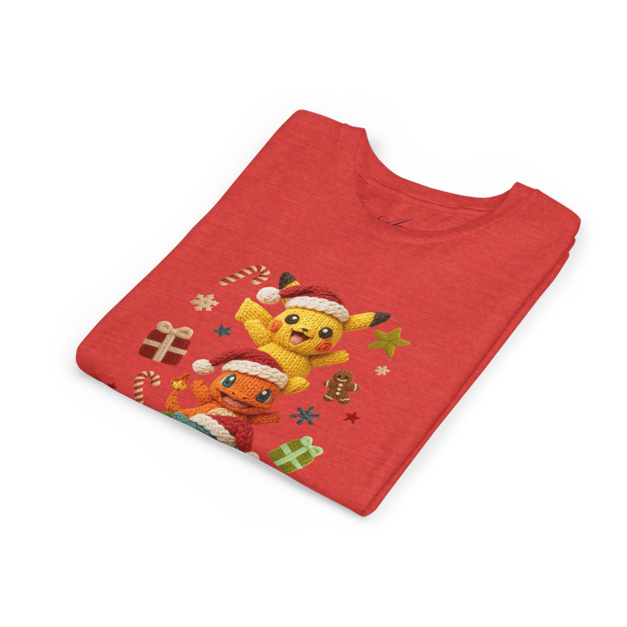 Kids Holiday Tee  Cute Stacked cartoon Characters Christmas Design