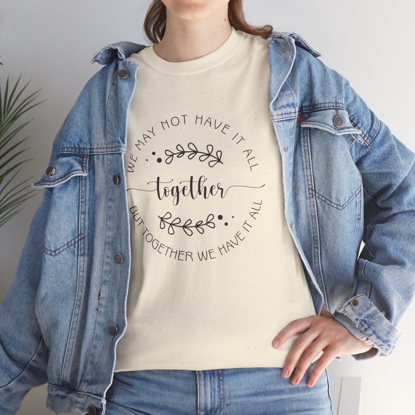 Together Floral Circle Tee  "Together" Inspirational Family Unity Shirt