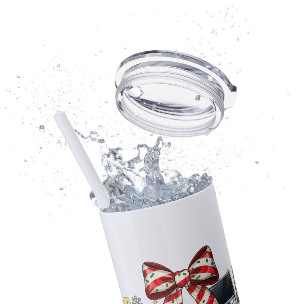 Christmas mug for the office team who keeps everything running smoothly. Candy Cane Christmas Office Secret Santa Design, 20oz with Straw