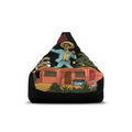 Puerto Rico Navidades Benito Bean Bag Chair Cover  Retro Camper Vibes Graphic (Man in Straw Hat, Palm Trees & Trailer)