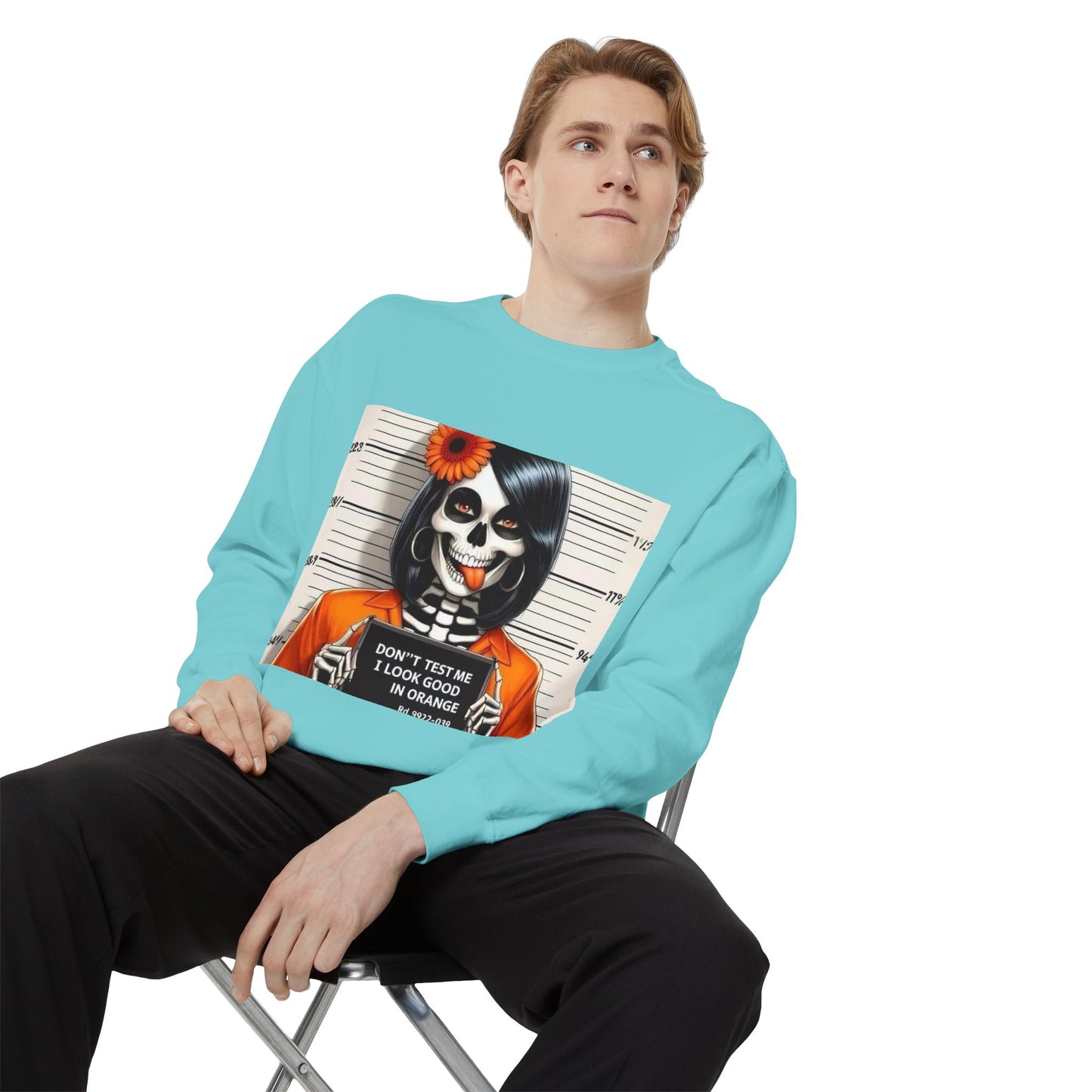 “Too Cool to Be Cold” Funny Sweater Unisex Skull Sweatshirt with Quote | Cozy Halloween Fashion, Gift for Fall Celebrations,